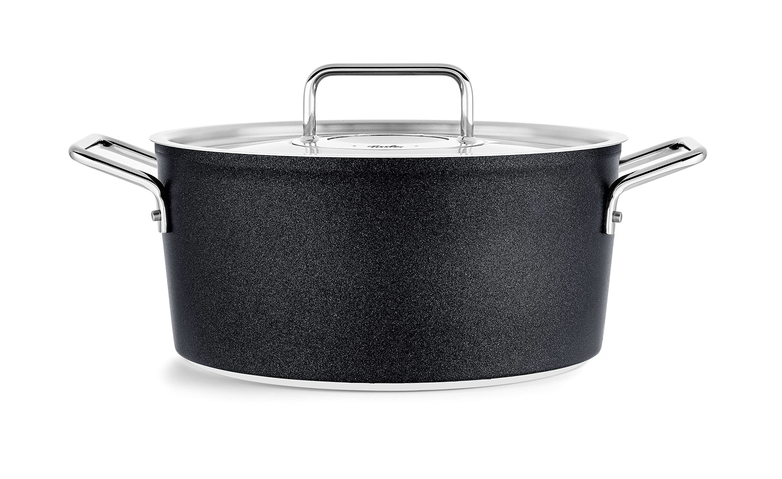 Fissler Charcoal Adamant/Aluminium Saucepan (Diameter 24 Cm, 4.9 L) Pots Coated With Metal Lid Non-Stick Induction Anthracite