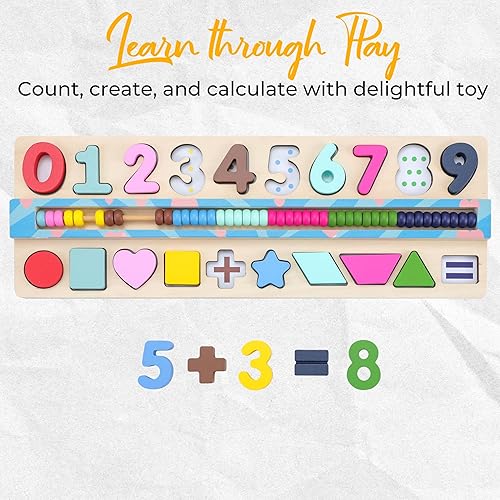 Miniatura 4 de BEKILOLE Juguetes de aprendizaje para niños pequeños de 1 año, juguetes Montessori para niños pequeños, rompecabezas de números, clasificador,