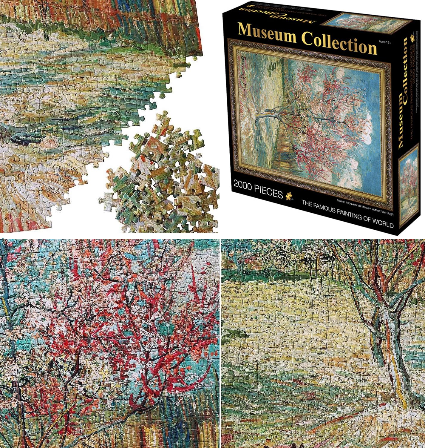 CHengQiSM 2000 Teile Puzzle – Van Gogh 'Peach Tree In Blossom', 100x70 Cm, Farbenfroh & Entspannend