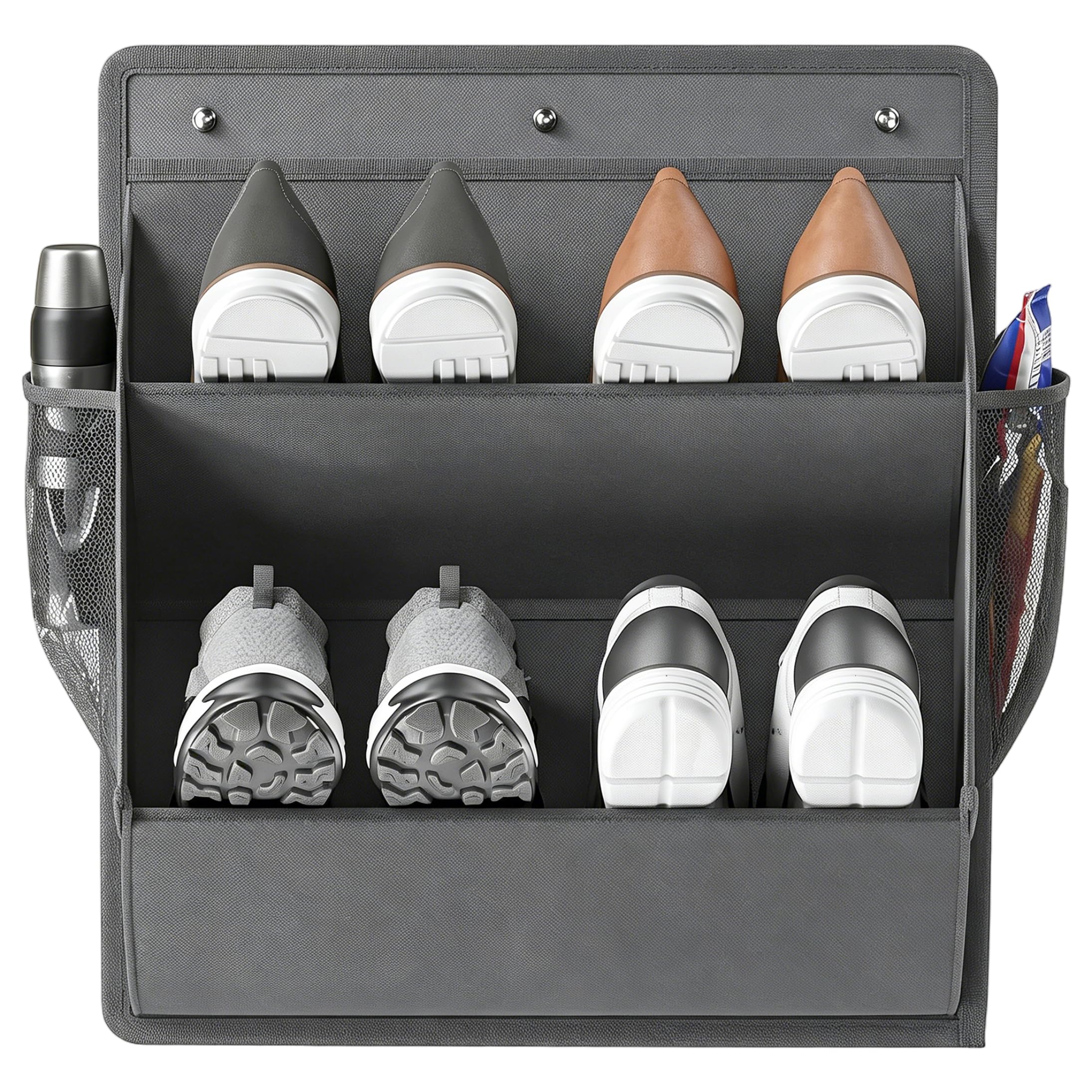 Syglawnd Wall Mounted Shoe Rack, Portable Hanging Shoe Storage Organizer with Sticky Adhesive for Rvs, Boots & Footwear, Gray, Wall Mount Rack
