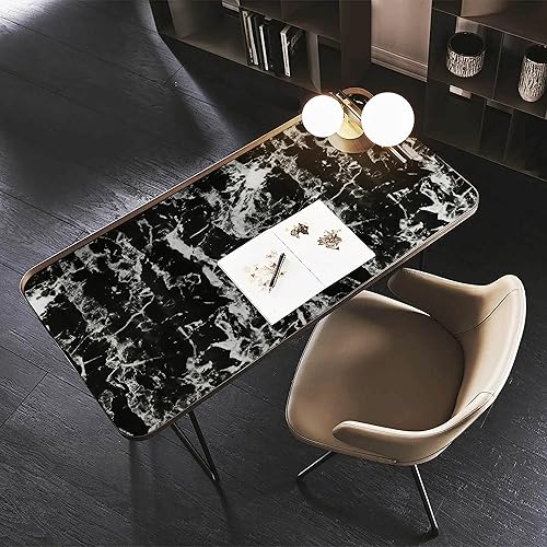 Miniatura 6 de Guvana Papel de contacto de mármol brillante, papel tapiz de mármol negro, papel tapiz de mármol para despegar y pegar, impermeable, autoadhesivo,