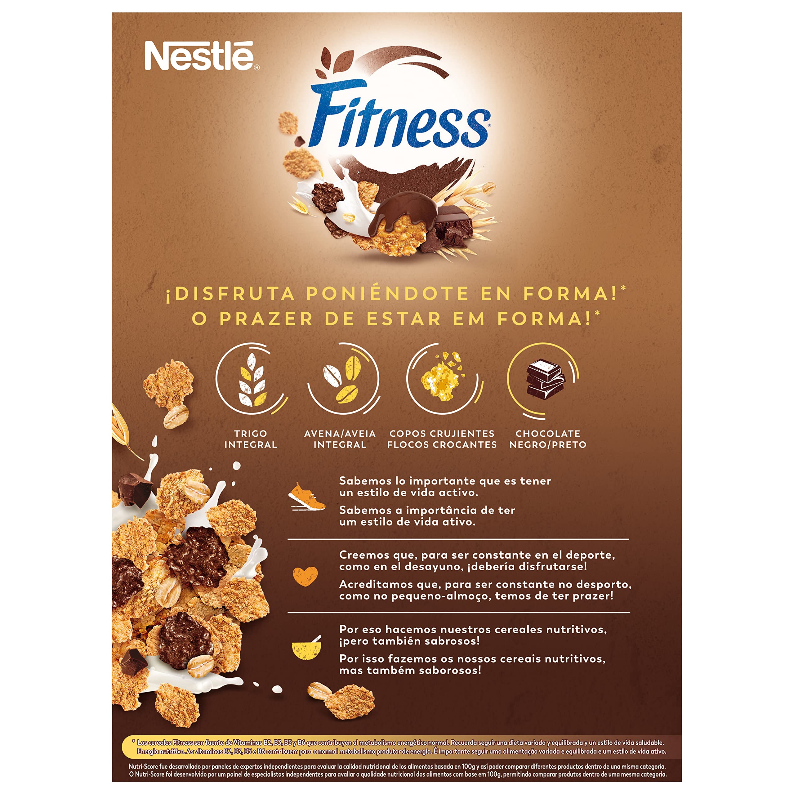 Cereales Nestlé Fitness Chocolate Negro - 1 paquete de 375 g - 4