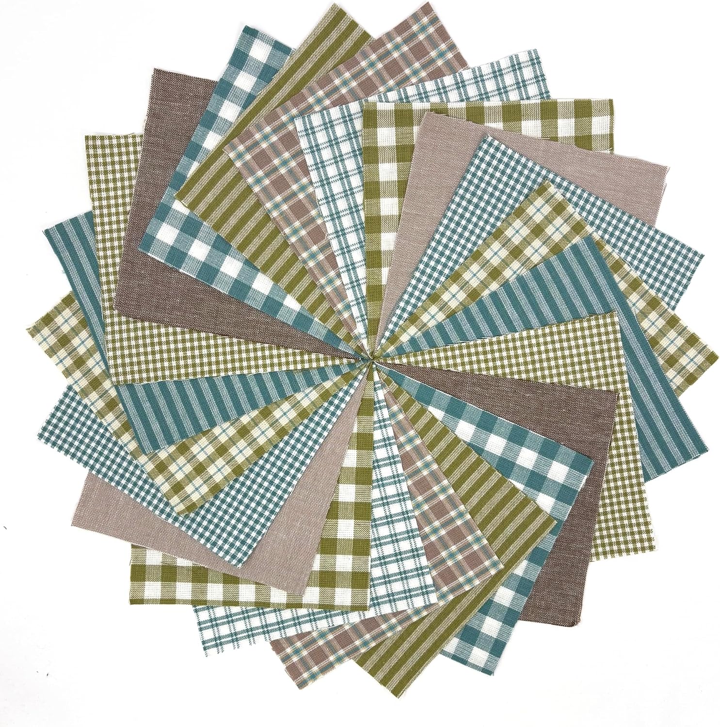 40+ Bluegrass Charm Pack, 6 inch Precut Cotton Homespun Blue Green Fabric Squares by JCS