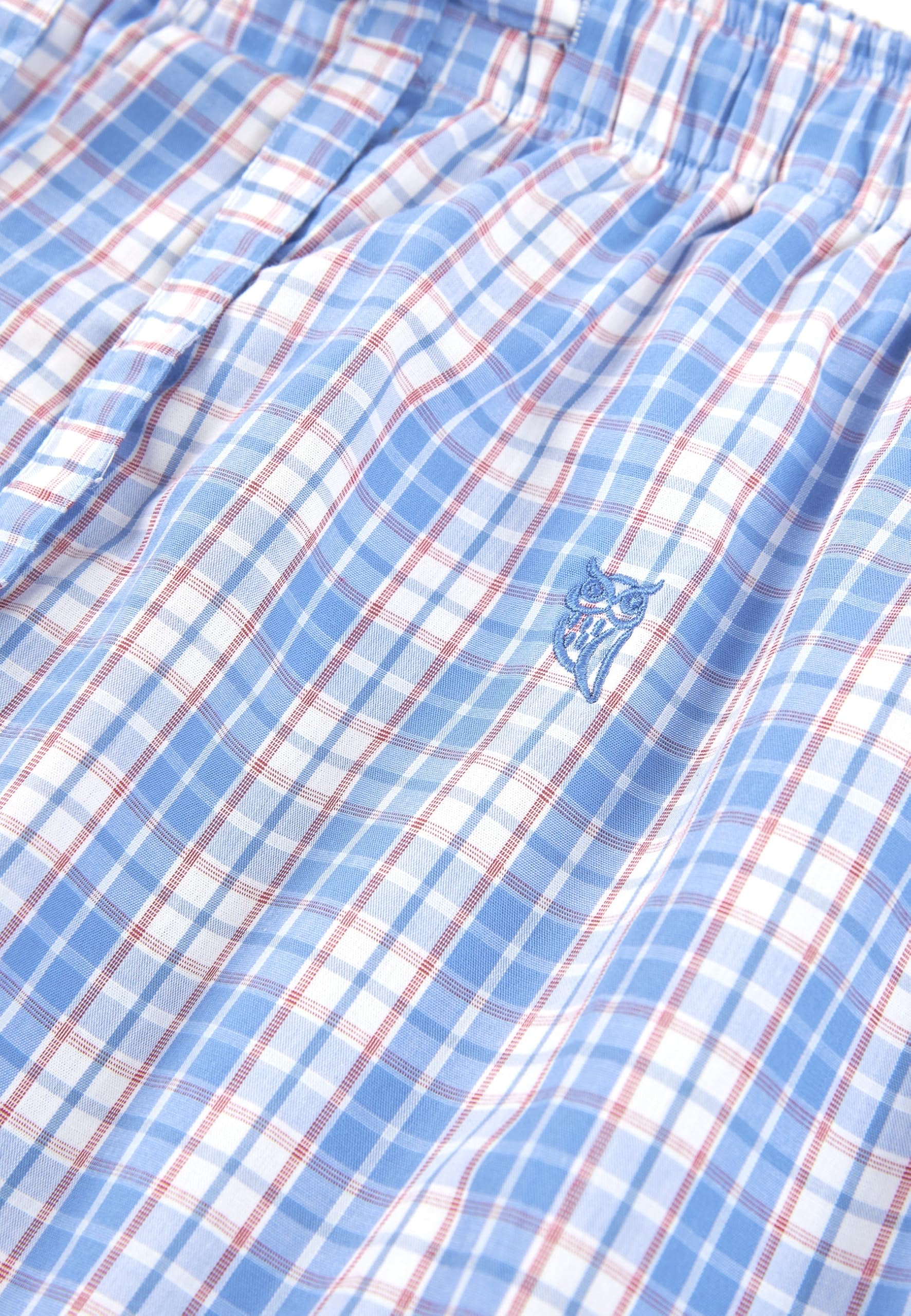 El Búho Nocturno Bas Pyjama Homme Long – Flanelle Coton 100% Hiver/Pantalon Popeline Légère Coton/Mélange/Bambou Carreaux – Pouches Tailles M-3XL Cadeau Noël
