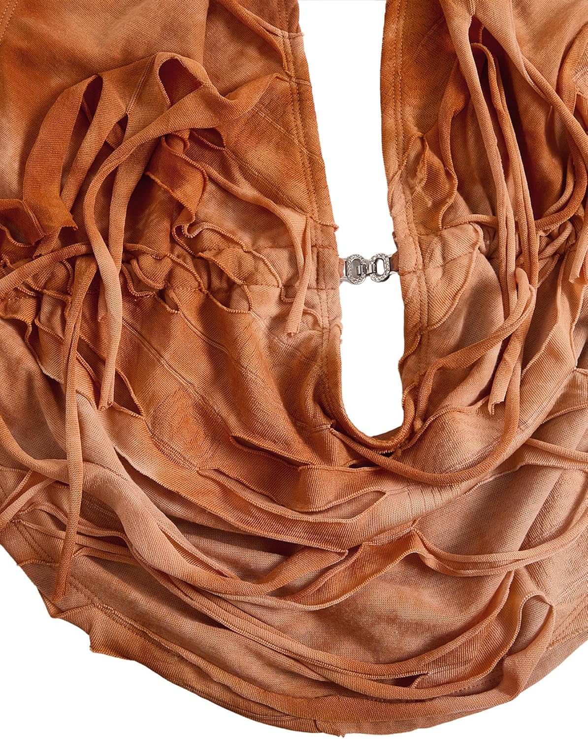 Verdusa Women's Y2k Rave Ripped Cowl Neck Halter Tops Tie Back Sexy Top - Image 5