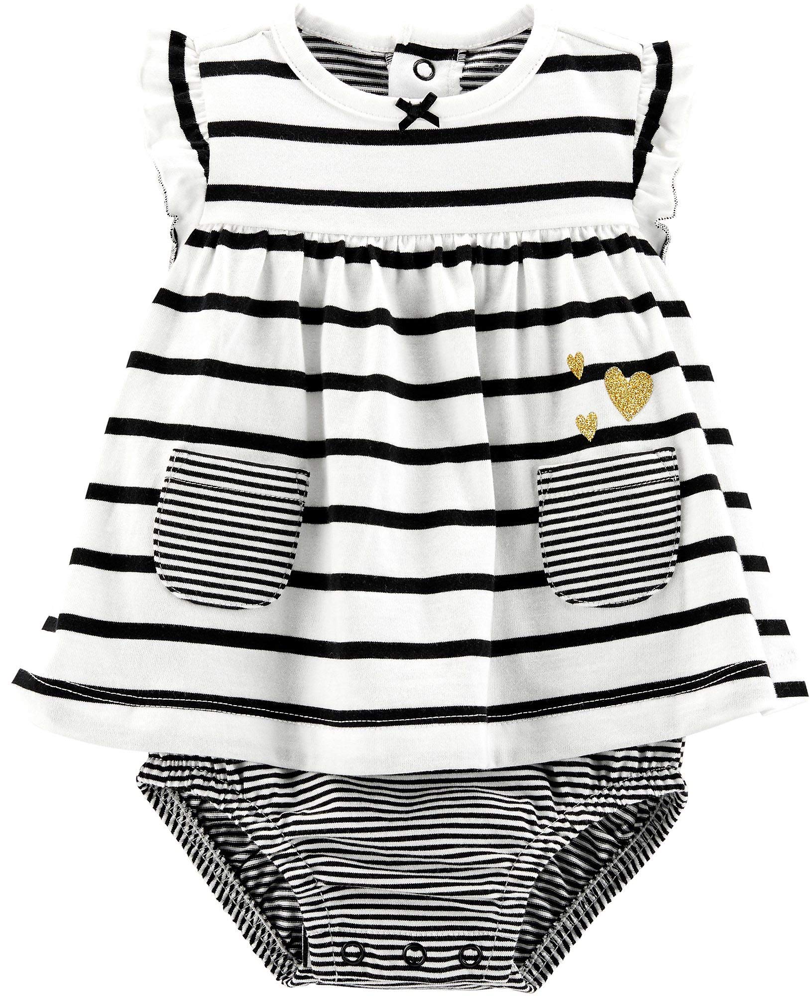 Carter'sBaby Girls Stripe Print Sunsuit Newborn White/Black