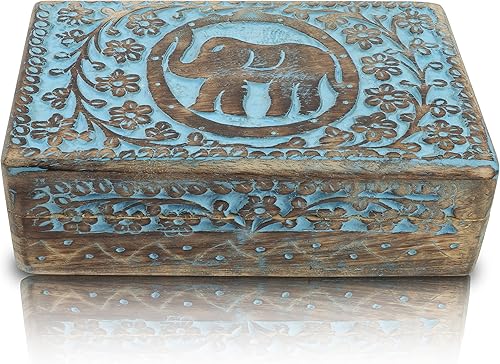 Miniatura 10 de Grandes ideas de regalo de cumpleaños, caja de joyería decorativa de madera hecha a mano, organizador de joyas, caja de recuerdos, cofre del tesoro,