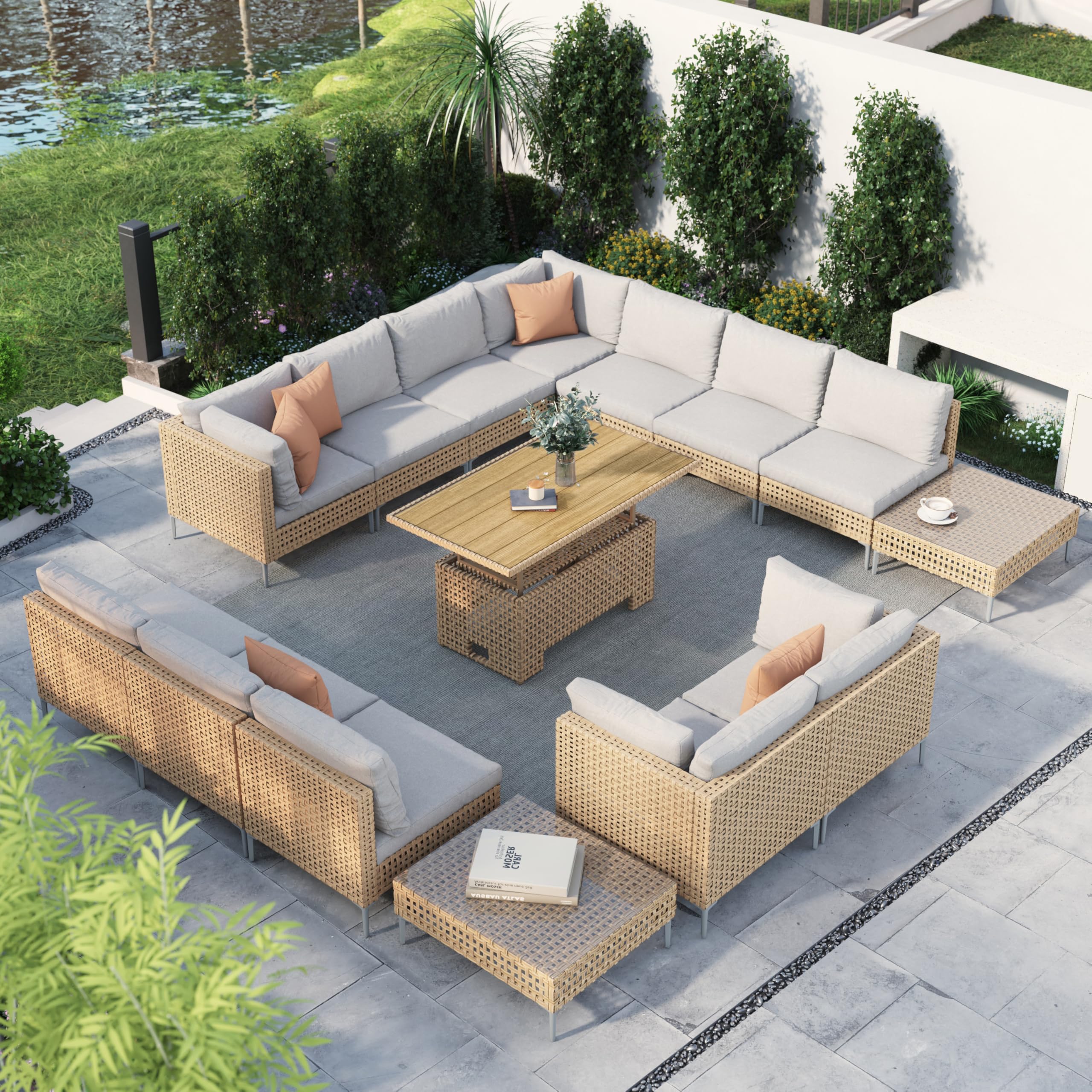 Grand patio 15-Piece Lift Top Set