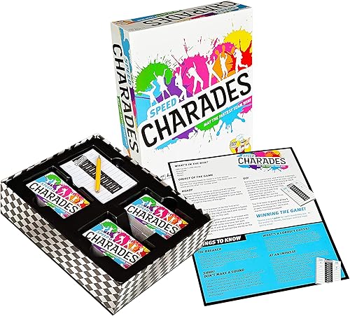 Miniatura 2 de Charades Party Game - Juego de mesa Speed Charades - Juegos de fiesta al ritmo de tu cara - Incluye 1400 adivinanzas - Perfecto para grupos y noches