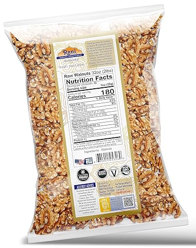 Miniatura 10 de Rani Nueces crudas, mitades y trozos 16 oz (1 libra) 16.01 oz  Todo natural  Vegano  Apto para gluten  Kosher  Producto fresco de Estados Unidos