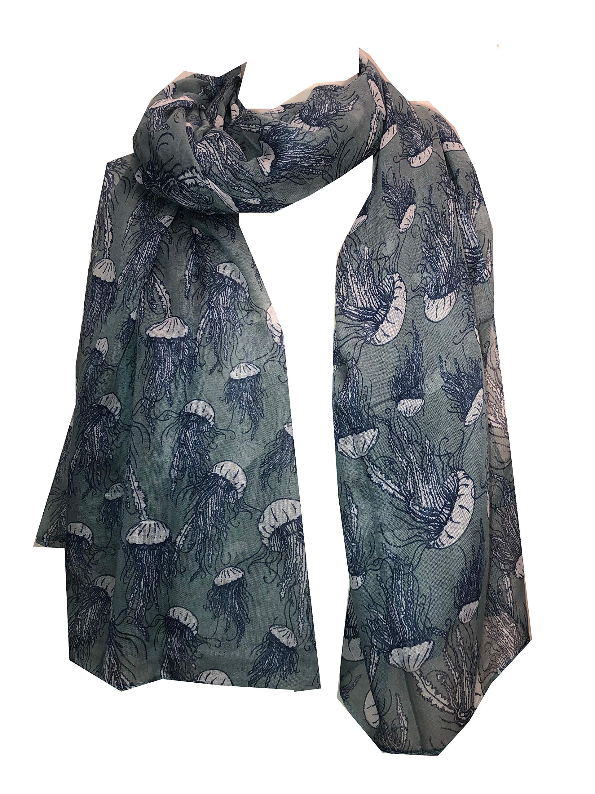 Pamper Yourself Now Green jellyfish design scarf/wrap