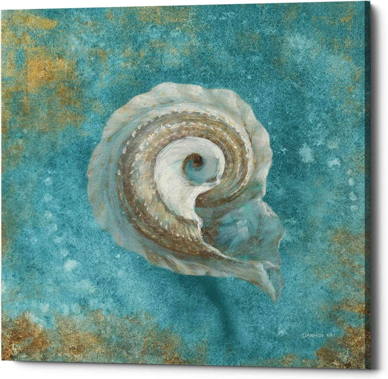 Epic Graffiti 'Treasures From The Sea III' by Danhui Nai, Canvas Wall Art, 12"x12"