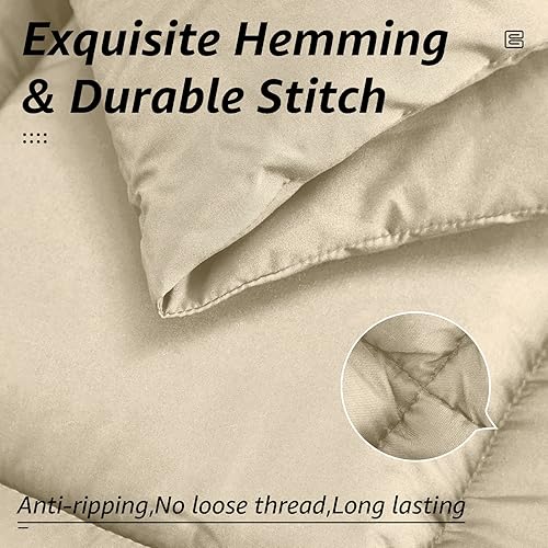 Miniatura 5 de Edredón de cama tamaño King para todas las estaciones, relleno de edredón acolchado alternativo con pestañas en las esquinas, cálido para invierno,