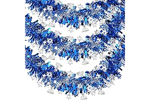 Mesmerizing 39.4FT Hanukkah Tinsel Garland: Light Up Your Chanukah Festivities