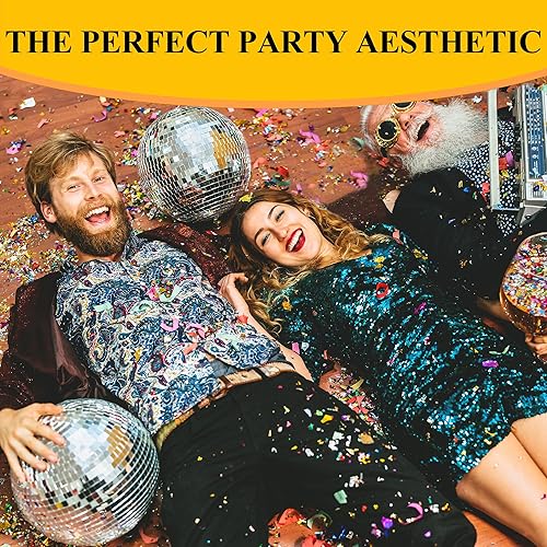 Miniatura 6 de Bola de discoteca de 12 pulgadas, bola de discoteca grande brillante, decoración de bola de discoteca colgante para fiestas, bodas, decoración, bola