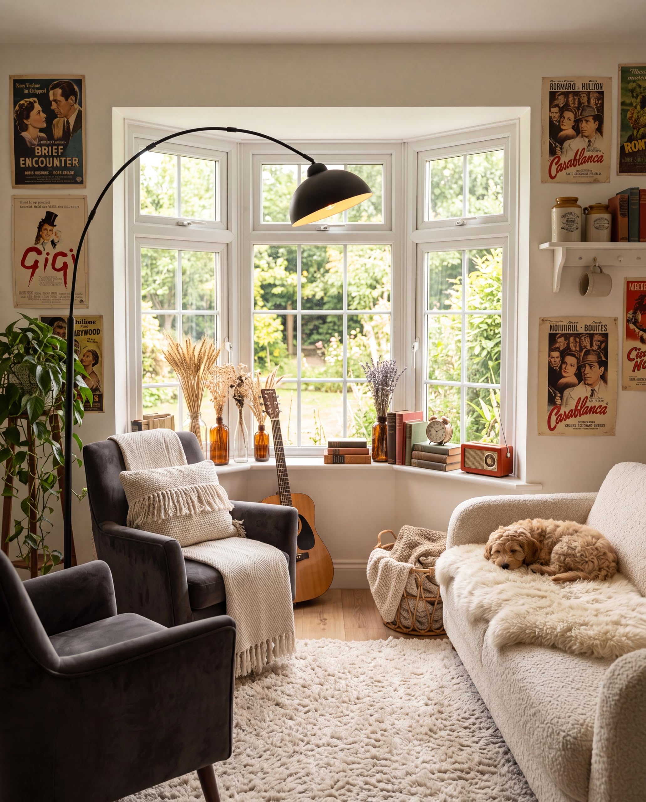 Lampadaire sur Pied Salon Arc Moderne Noir 204 cm E27 Incluse OVEL FL02