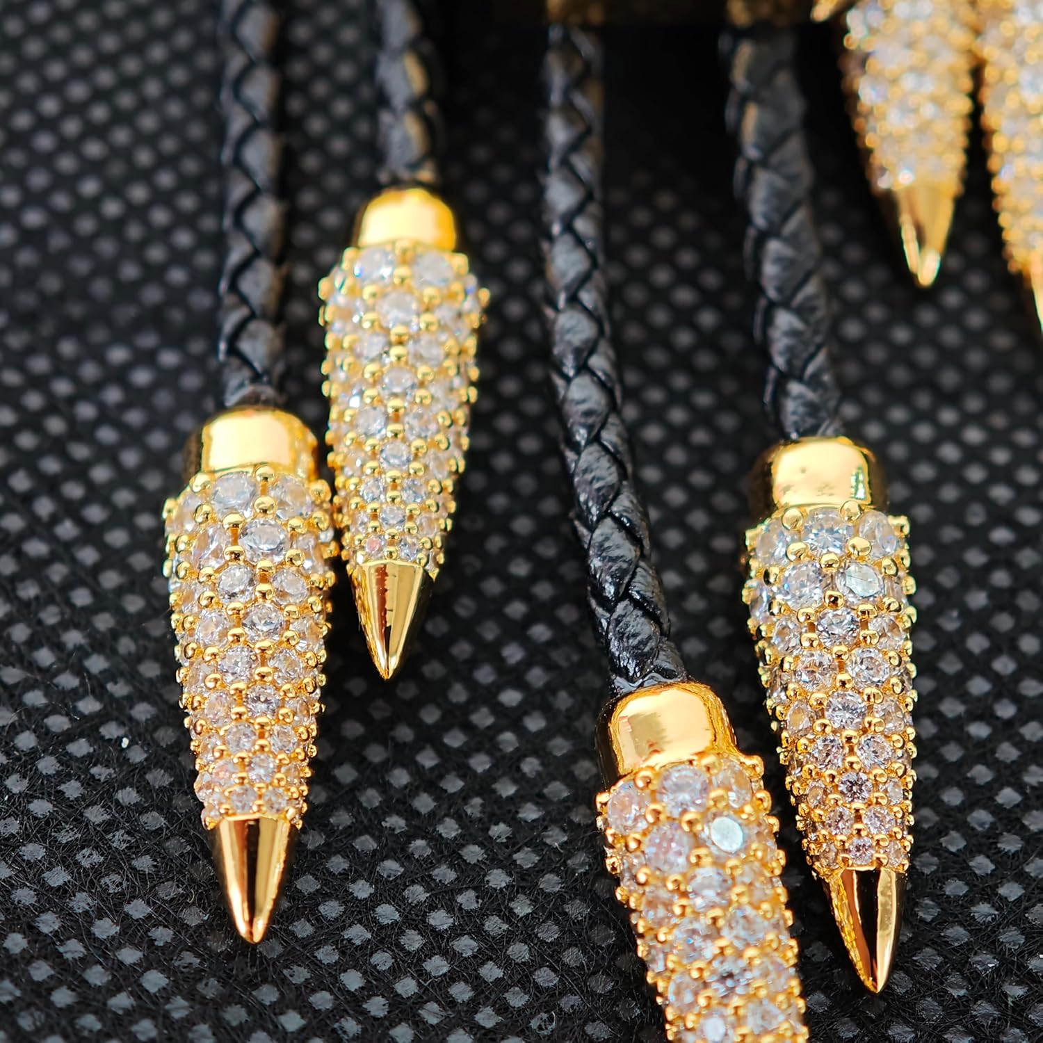 Native American Western Bolo Tie Necklace - Gold Plated Cowboy Adjustable Jewelry Gift for Men & Women