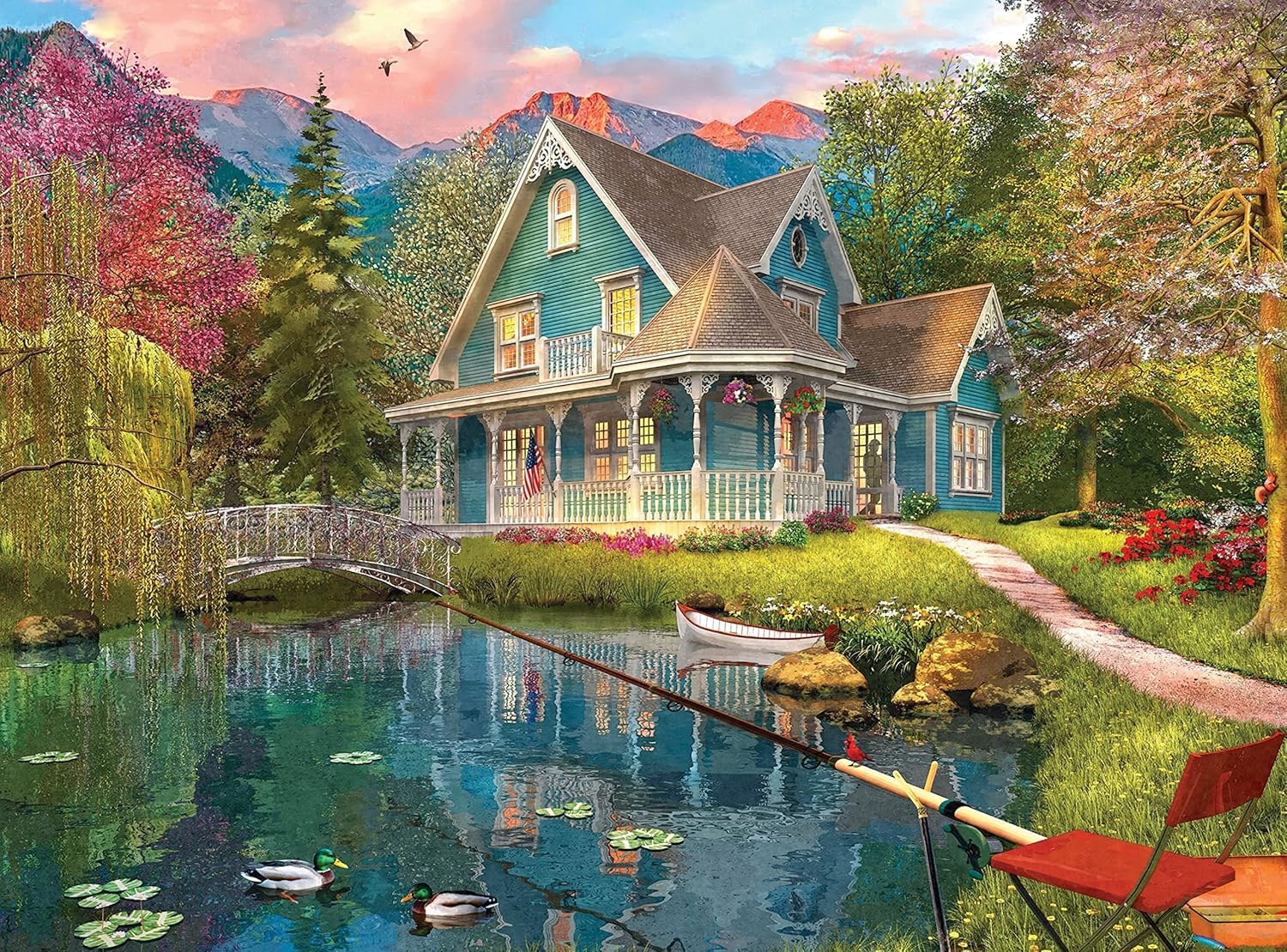 Jigsaw Puzzles for Adults 1000 Piece Mountain Villa 27.56 x 19.69 Inch Jigsaw Puzzles for Adults Educational Game Challenge Puzzle 1000 Pieces