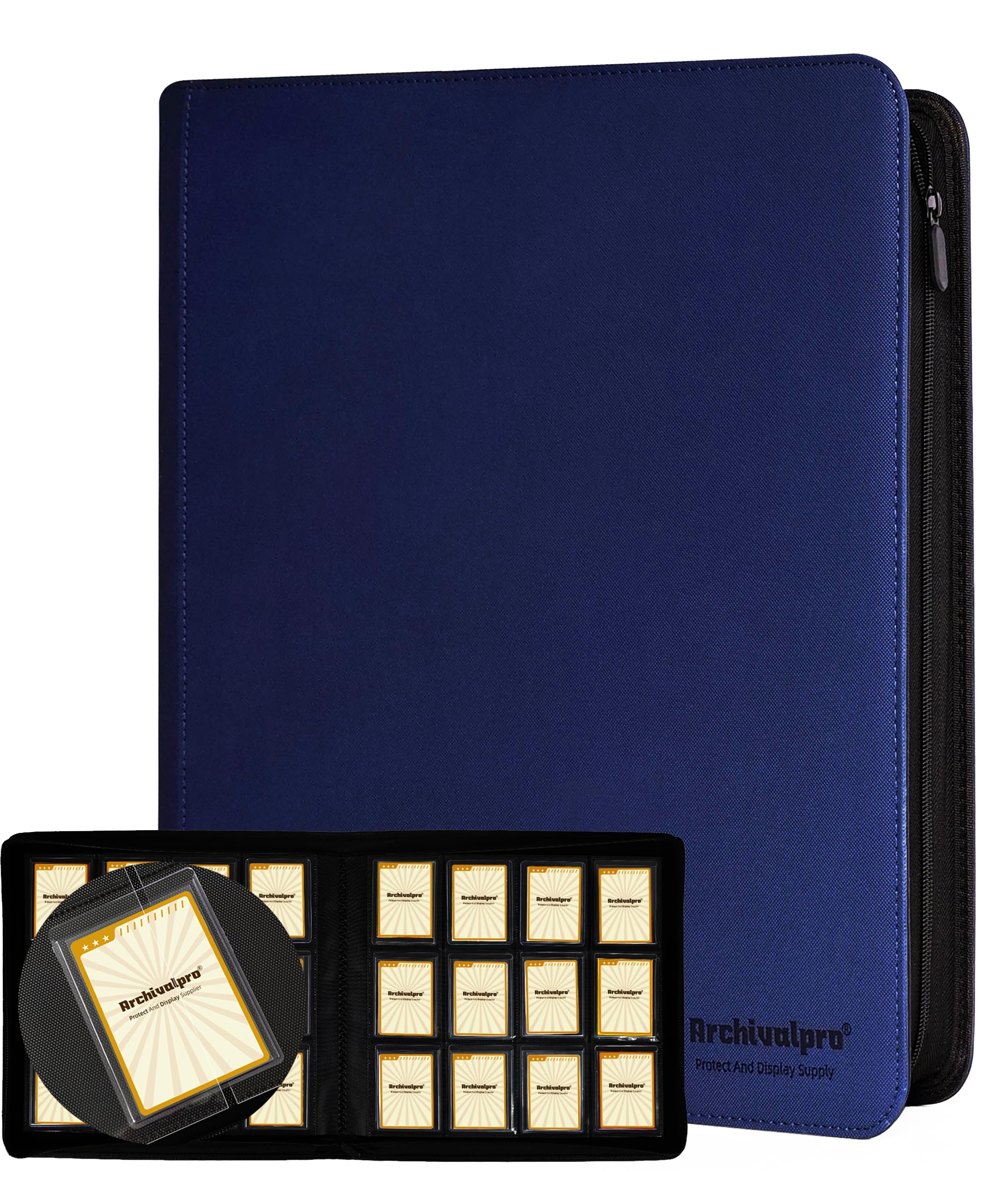 Archivalpro Toploader Binder 12 Pocket, Top Loader Card Storage Album Holds 384 Toploaders