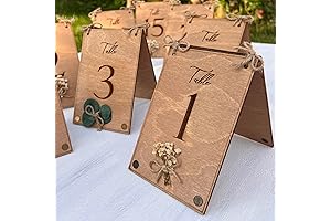 Eucalyptus & Floral Wood Wedding Table Numbers