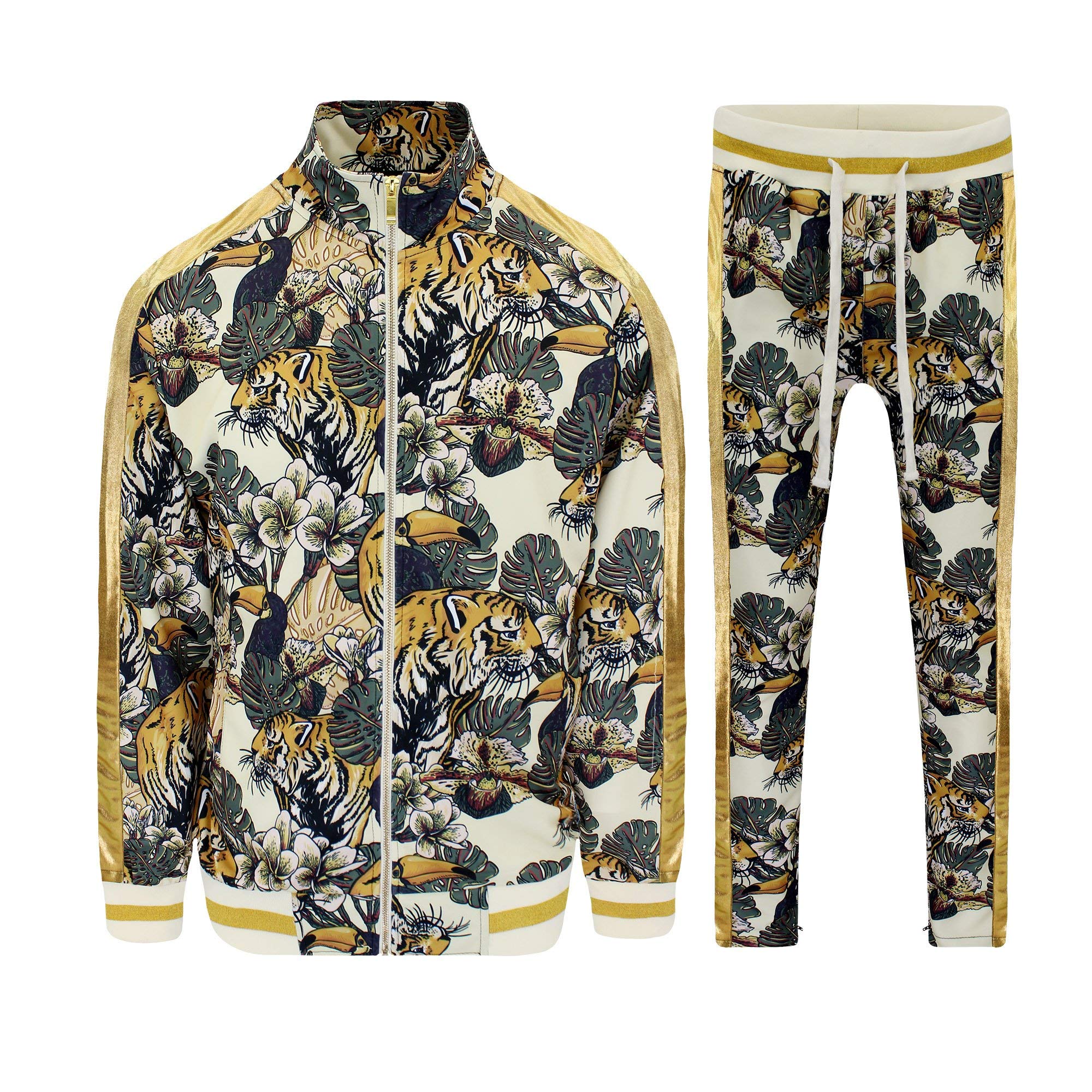 G-Style USA Men's Tiger Pattern Tracksuit Sets