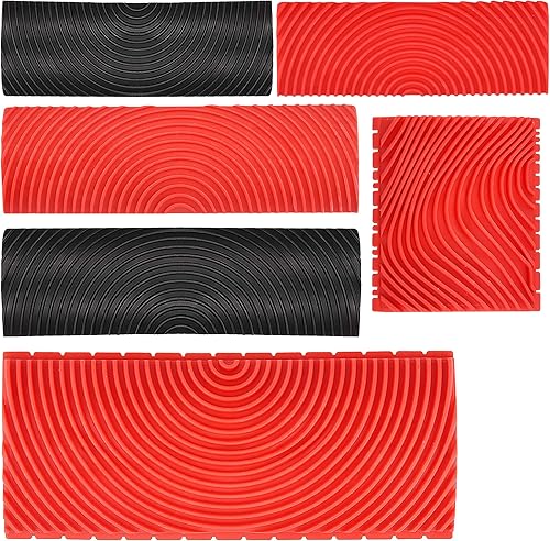 6 herramientas de grano de madera, herramienta de grano de madera de goma para bricolaje, herramienta de grano de madera Empaistic, textura de