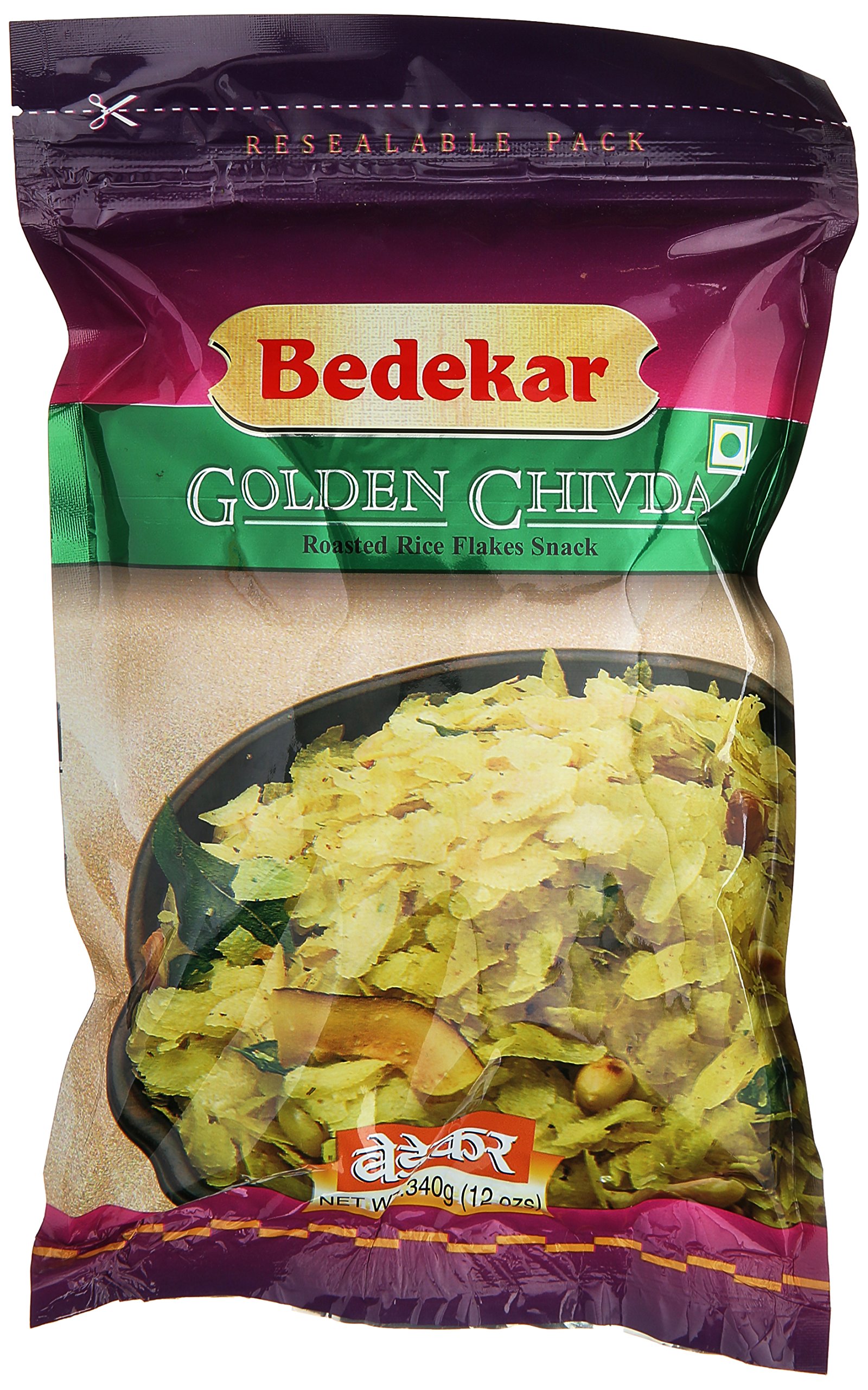 Bedekar, Golden Chivda (Roasted Rice Flakes Snack), 340 Grams(gm)