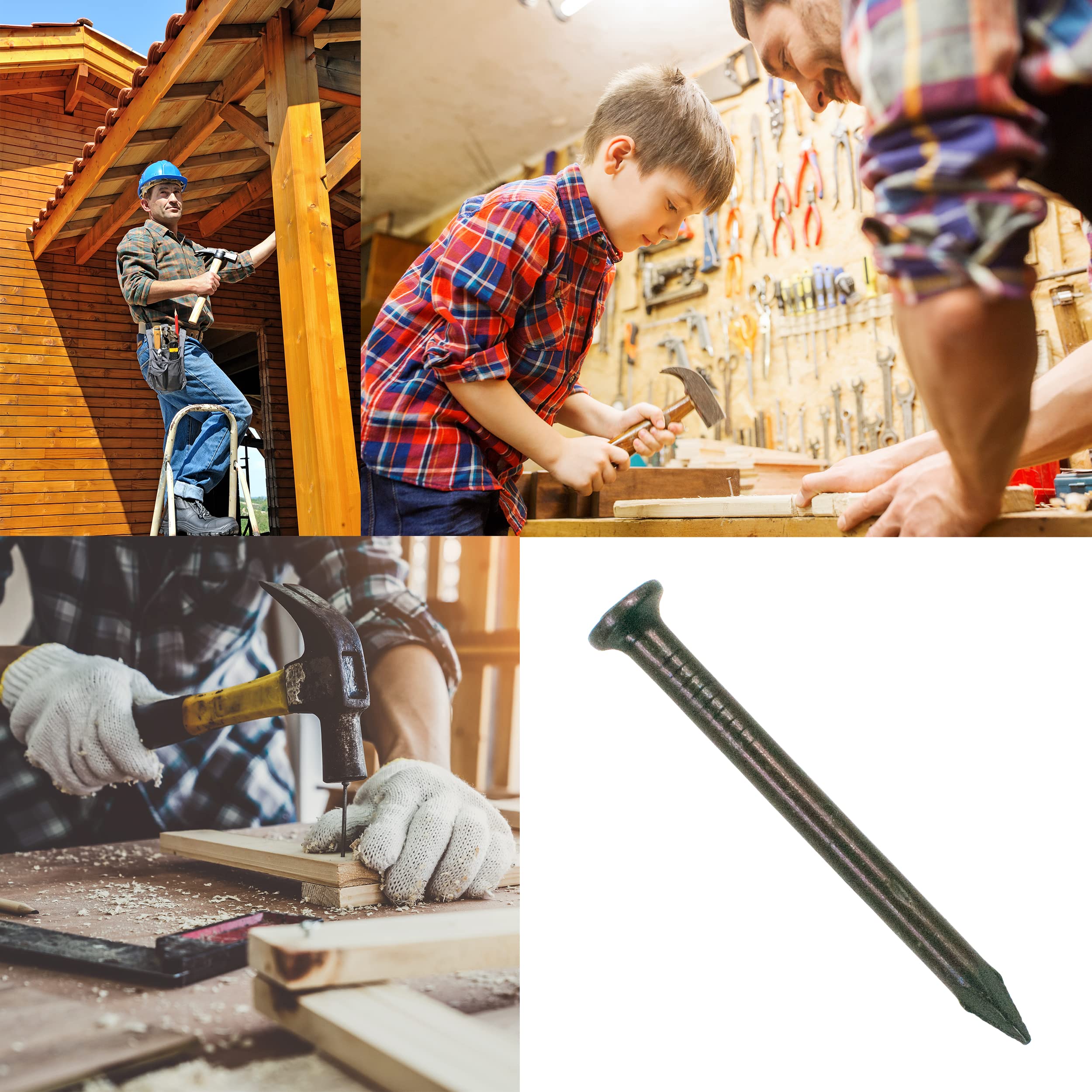 OMOTOOL Lot De 80 Clous En Béton - Clous En Acier Au Carbone