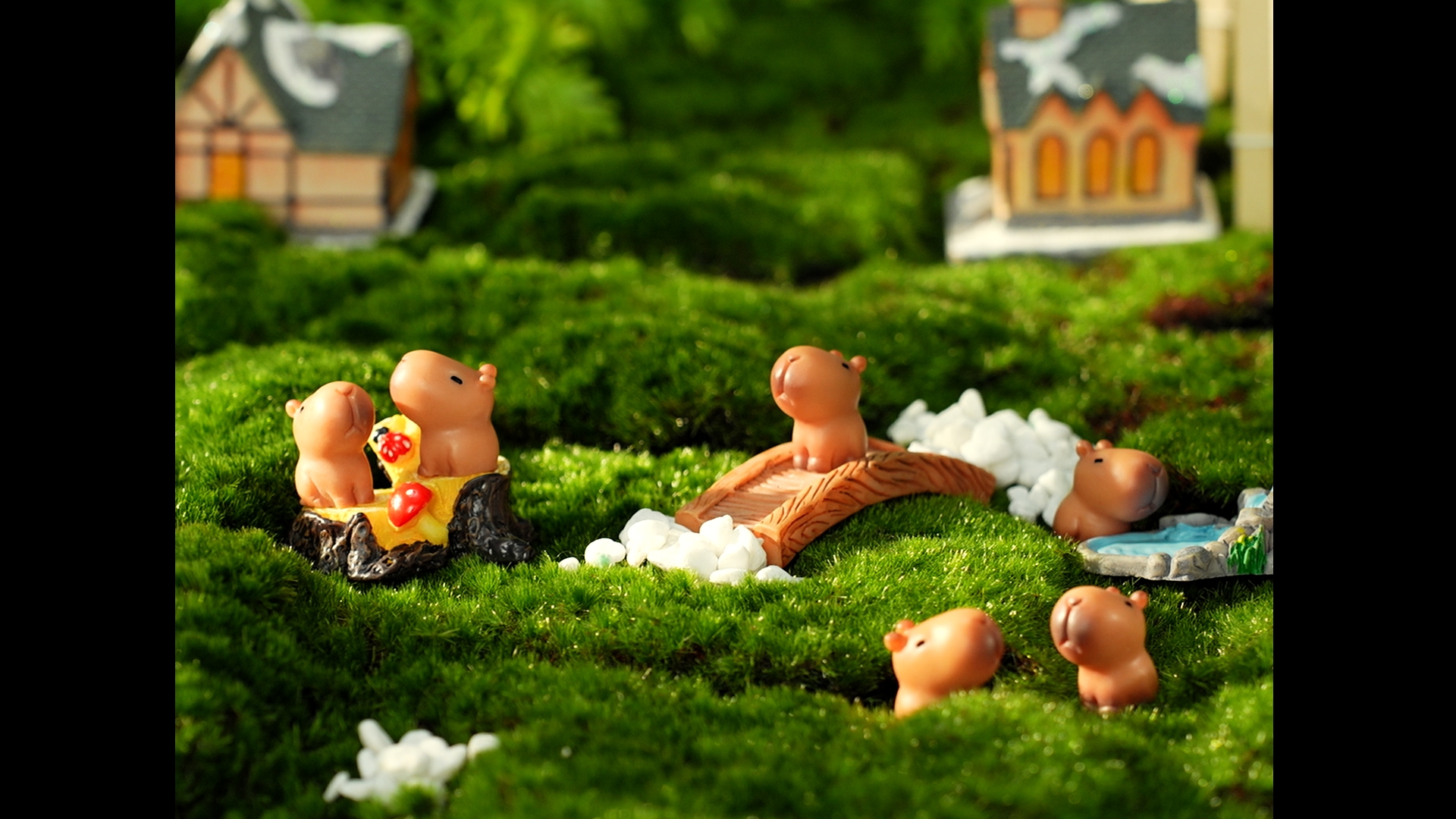 13 Stück Mini Capybara Figuren – Aus Kunstharz, Süße Wasserschwein-Figuren | Für Kuchen, Dioramen, Deko | Vielseitig Einsetzbar