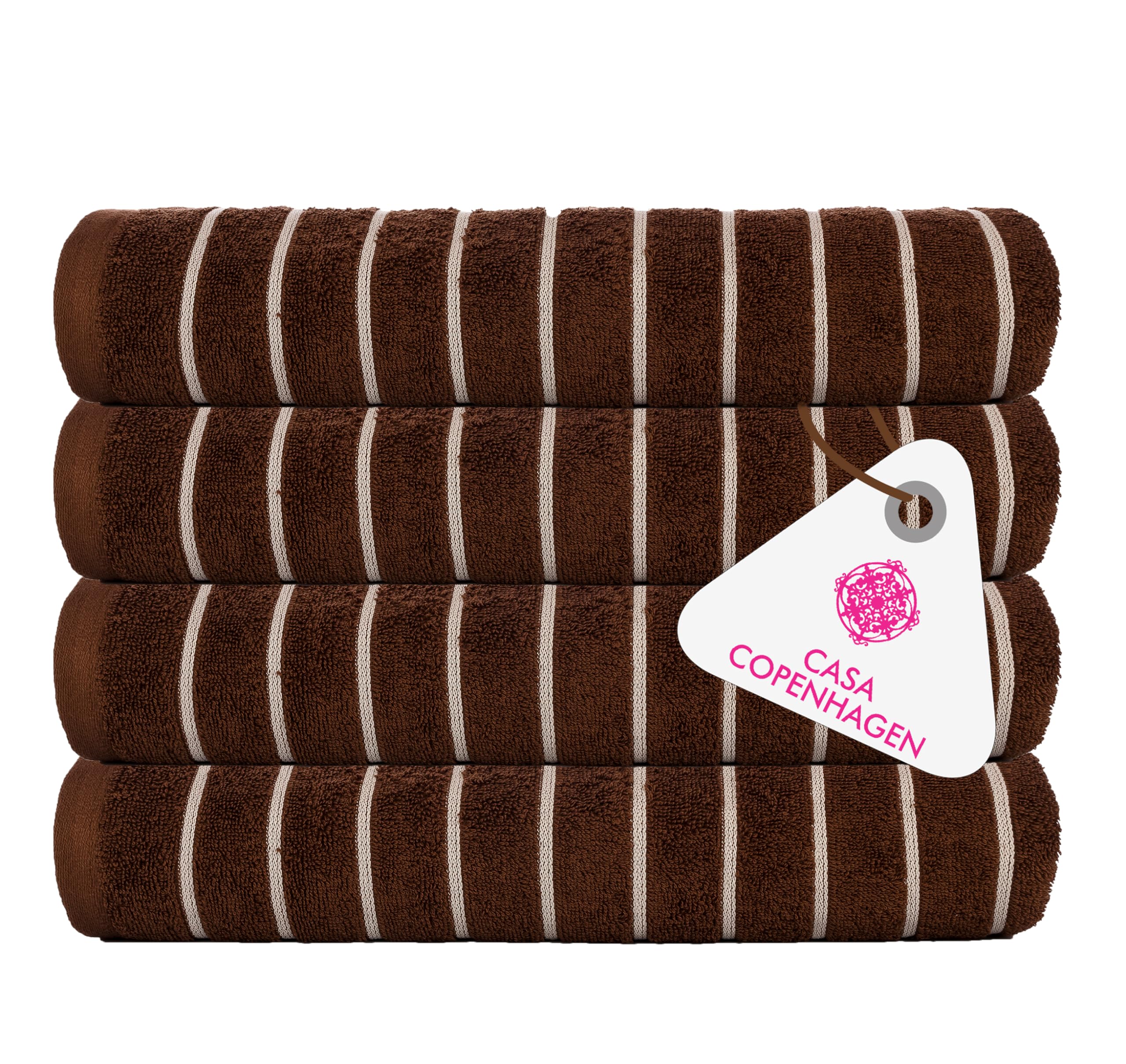 Casa Copenhagen - Egyptian Cotton Estatic 4 Pcs Face Towel (30 X 30cm) Colour : Toffee
