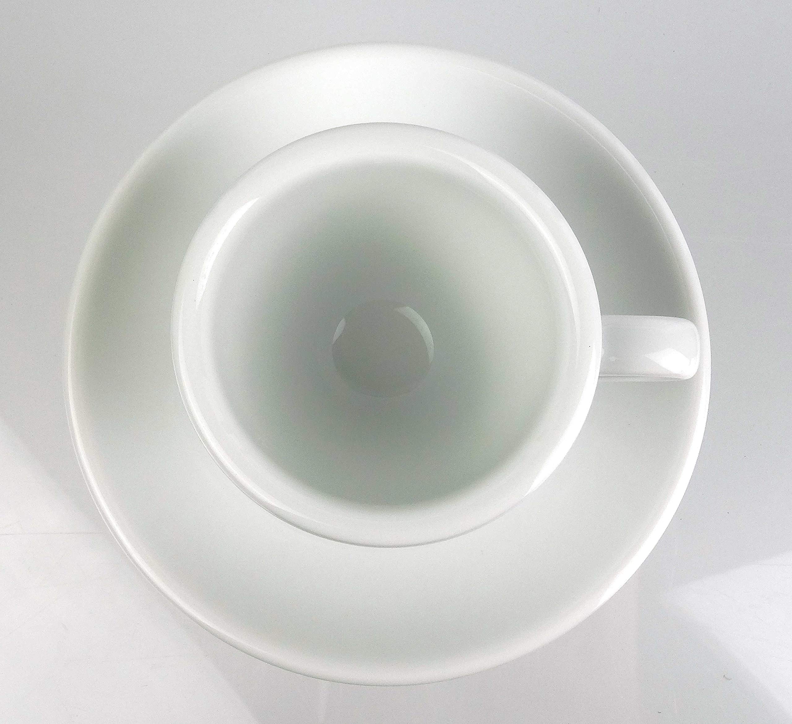 Italienische Espressotasse | »Torino« | Füllmenge (bis zur Oberkante): 70 ml | weiß | handgemacht | 6 Tassen & 6 Untertassen | Made in Italy
