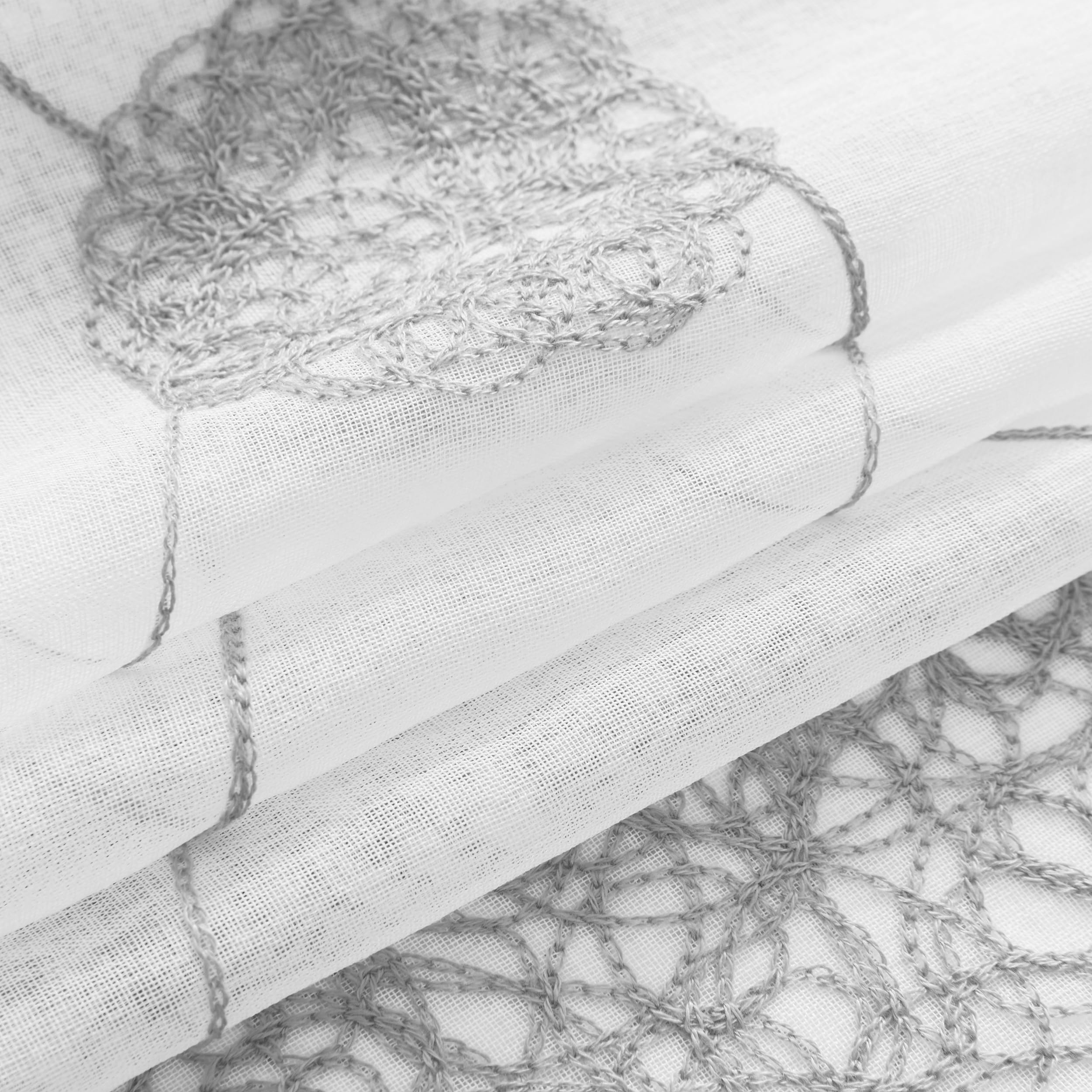SIMPVALE 1 tenda di tende romane ricamate con tasca per bastone per soggiorno, camera da letto, balcone, cucina, bagno, grigio, 80 x 140 cm