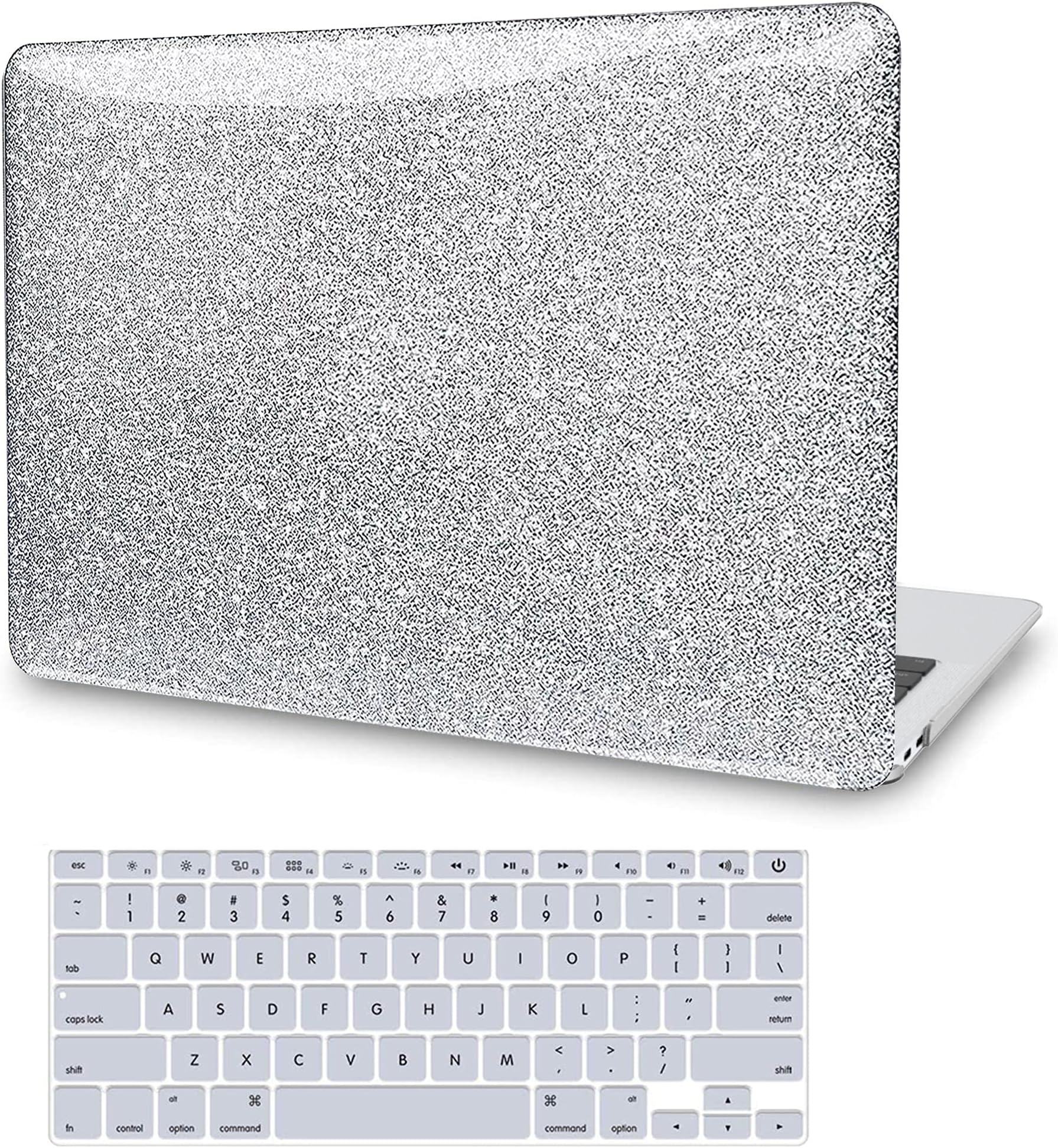 G JGOO Compatible with MacBook Air 13.6 Inch Case 2021 2020 2019 2018 Release M1 A2337 A2179 A1932, MacBook Air 2020 Case with Touch ID, Glitter Hard Shell Case + Keyboard Cover Mac Air 13 Retina