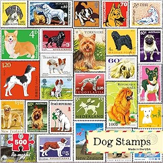 Re-marks Dog Postage-Stamp Collage Puzzle, 500-Piece Puzzle for All Ages