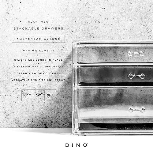 Miniatura 2 de BINO Organizador de maquillaje de 3 cajones  Amsterdam Avenue  THE MANHATTAN SERIES  Almacenamiento de cajones de maquillaje  Organizador de