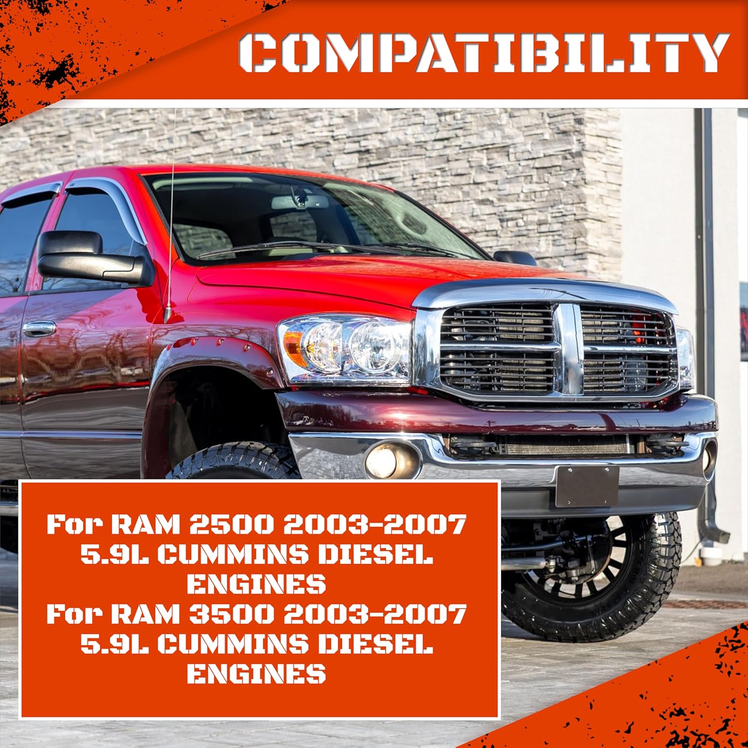 3" High Flow Intake Elbow Tube with Heater Spacer for Dodge Ram 2500 3500 2003-2007 5.9L Cummins Diesel