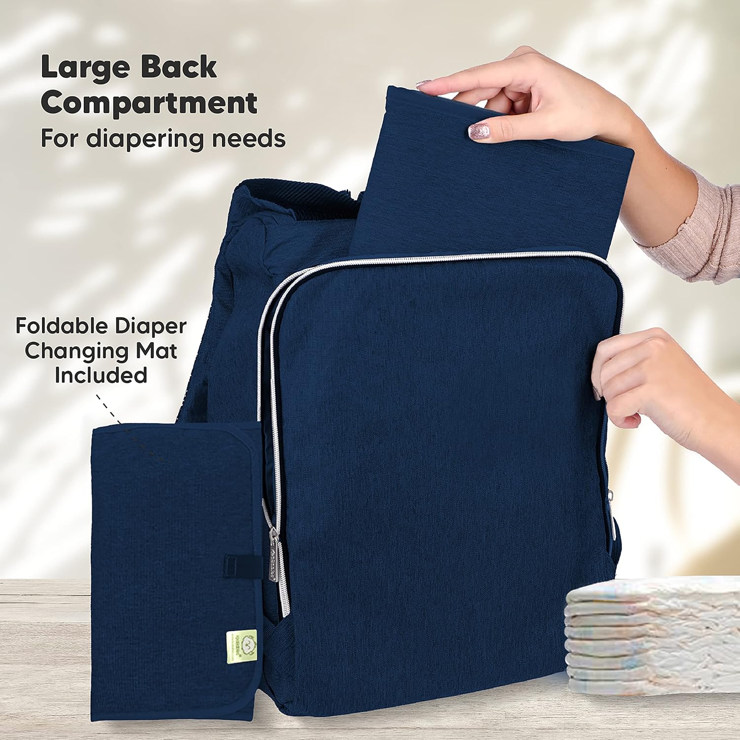 KeaBabies Diaper Bag Backpack and Portable Diaper Changing Pad - Waterproof Multi Function Baby Travel Bags - Waterproof Foldable Baby Changing Mat - Travel Diaper Change Mat - Lightweight Changing