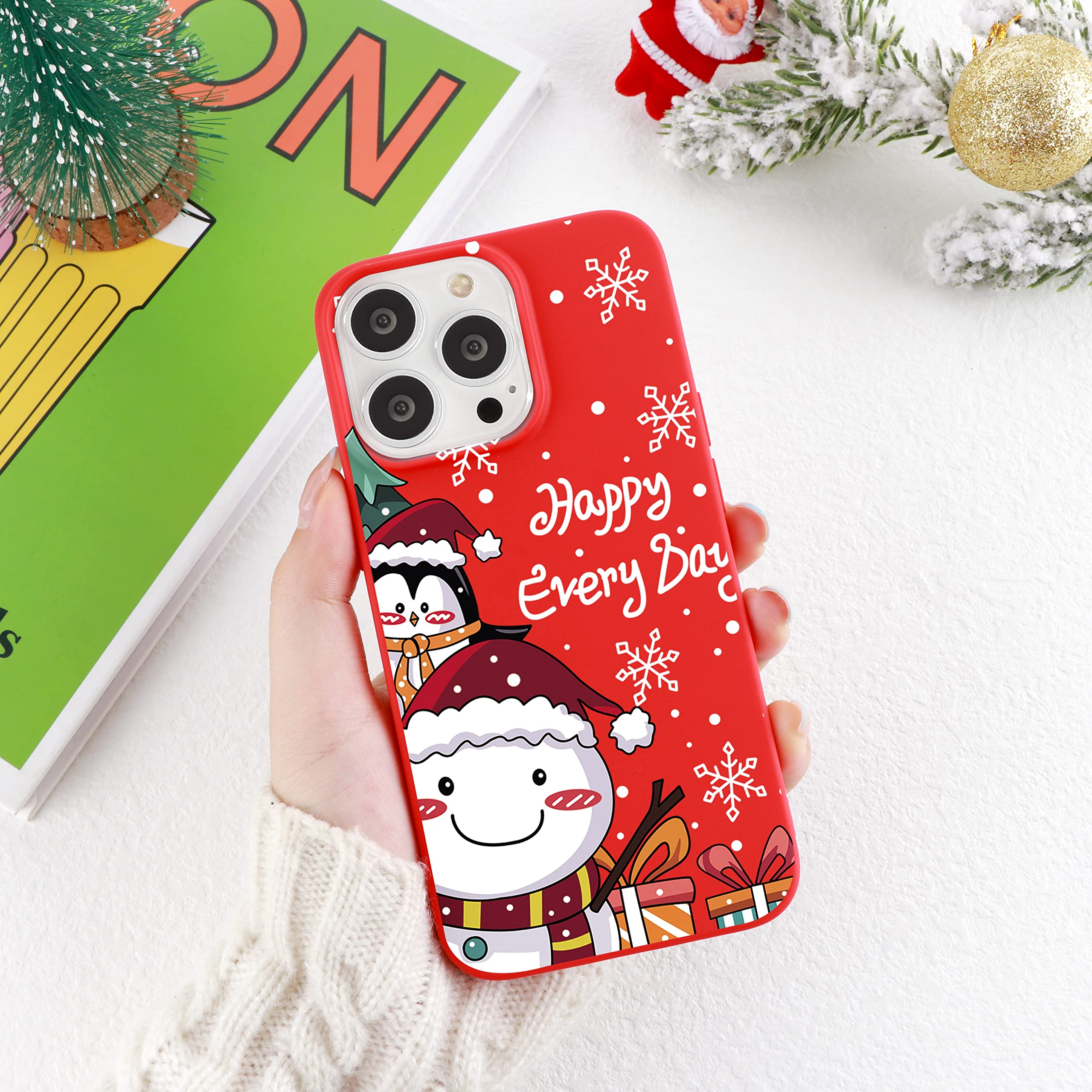 Yoedge 2 Pezzi Cover Natalizie Per OPPO A15 4G - Silicone Trasparente Con Disegni Alce E Natale, Regalo Donna - 2