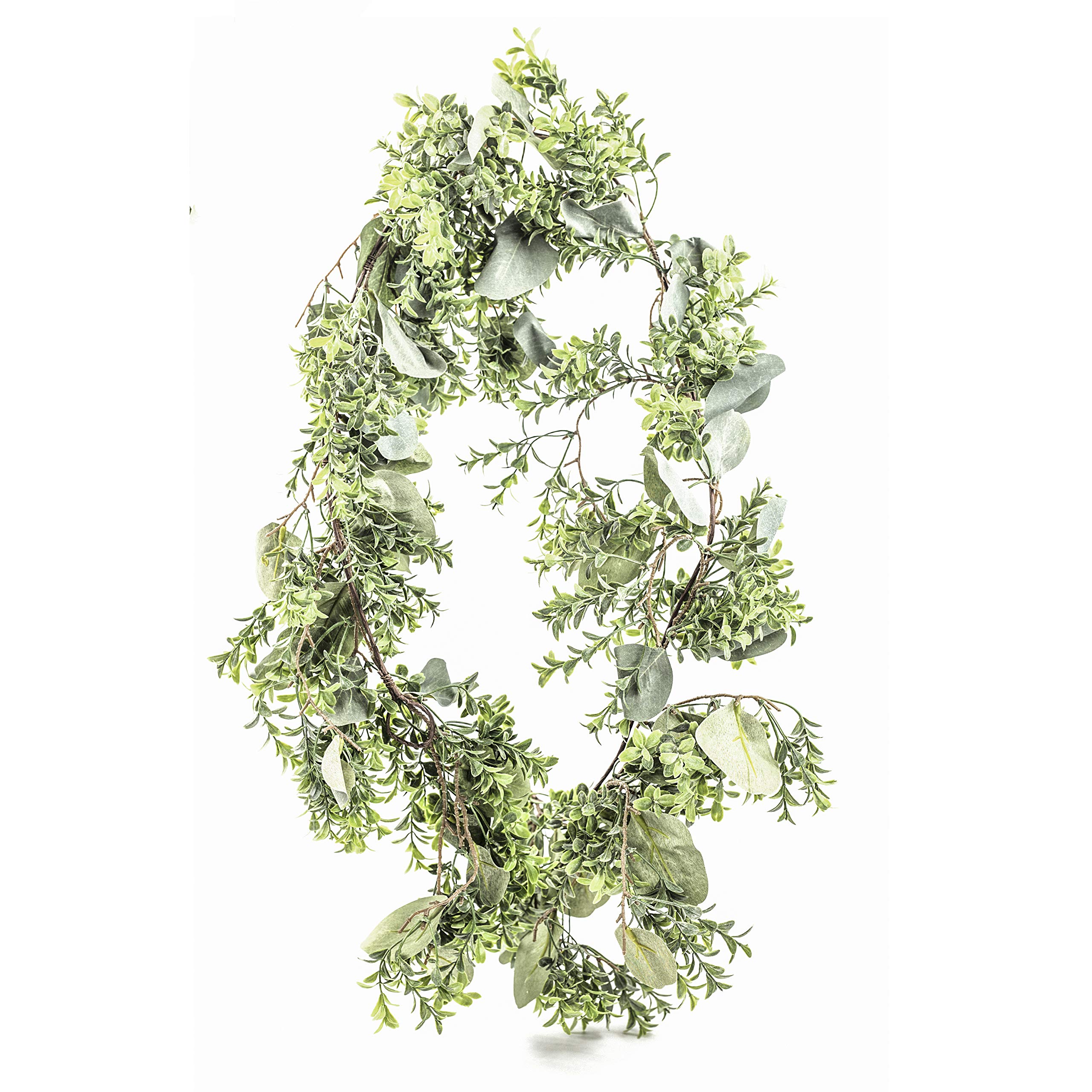 Buy EliteDesigns Faux Boxwood and Eucalyptus Garland Greenery Realistic