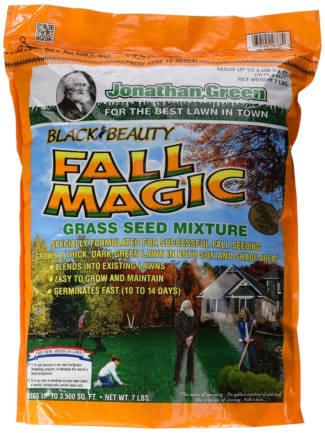 Jonathan Green Turf 10768 7 lb Fall Magic Seed for Green Lawn
