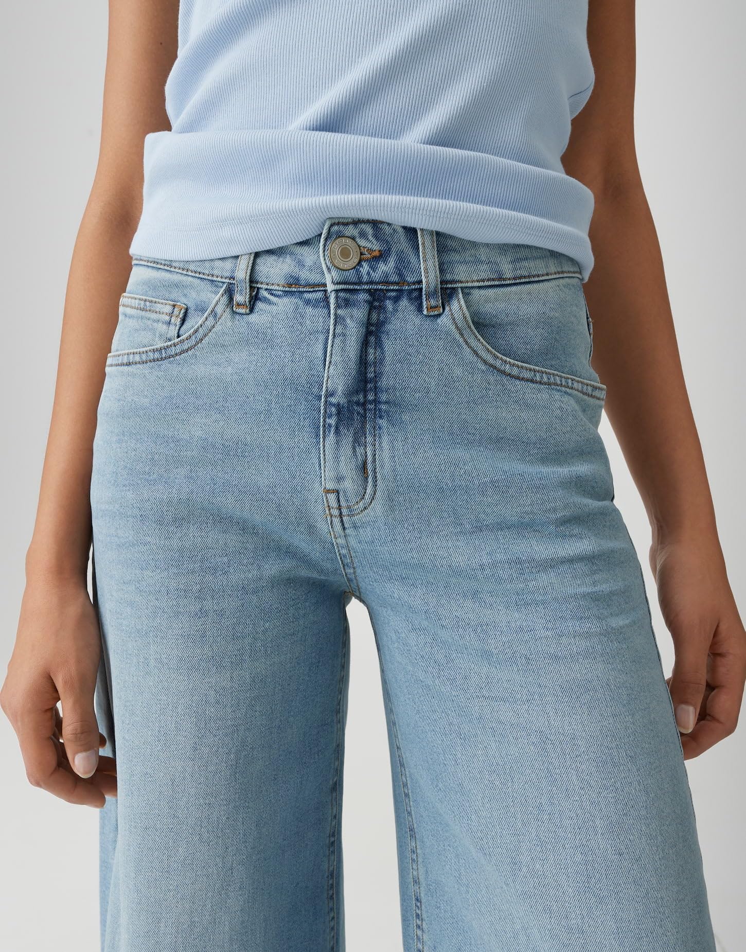 OPUS Damen Palazzo | MIVA Retro Palazzo Jeans mit elastischem Komfortbund Mid Rise