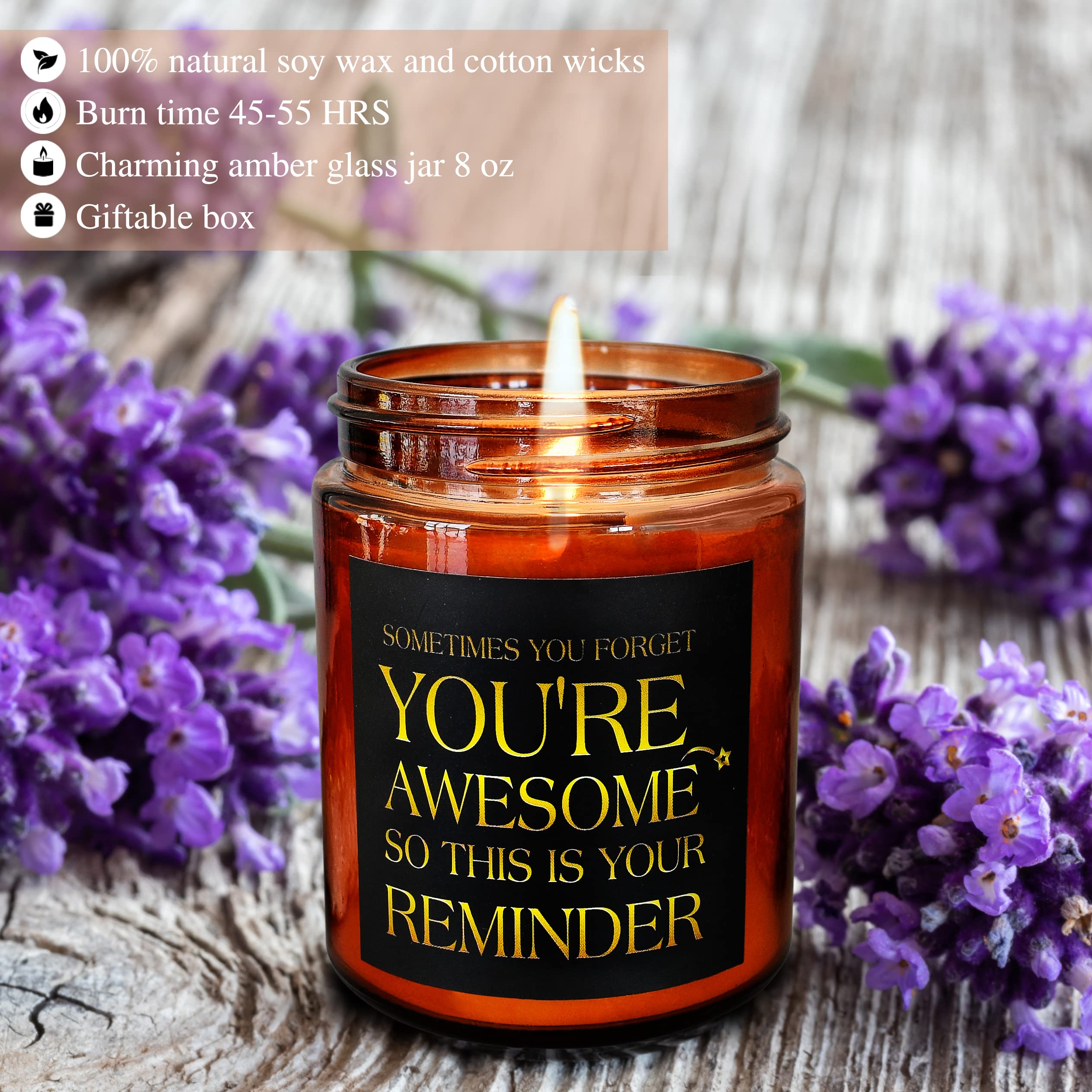 You're Awesome Duftkerzen – entspannende Soja-Kerze zum Stressabbau – lustige Geburtstagsgeschenke für Frauen – Freundschaftskerze für Männer und Ihn – Geschenk für Ihre Freundin, weibliche