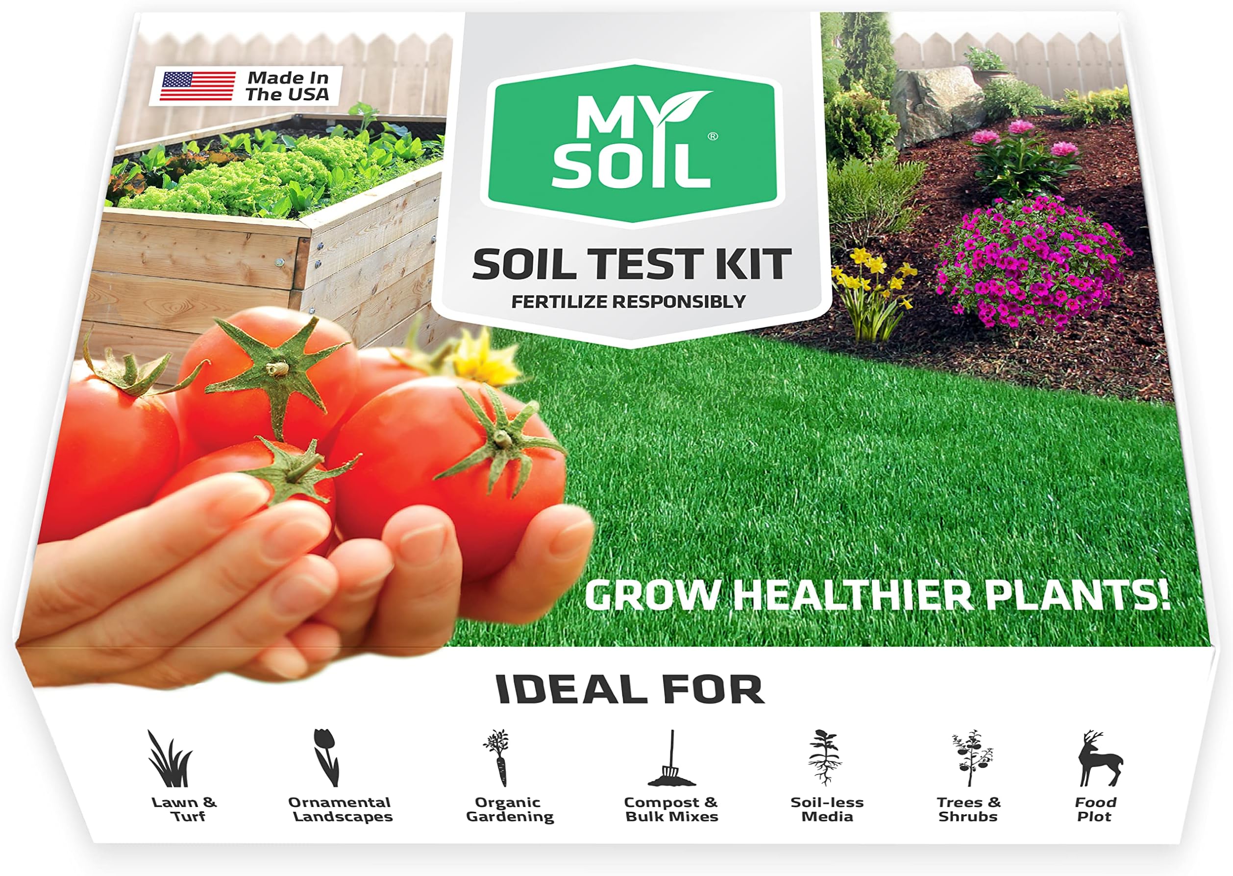My Soil - Test Kit | Grow The Best Lawn & Garden | Complete & Accurate Nutrient and pH Analysis with Recommendations Tailored to Your and Plant Needs