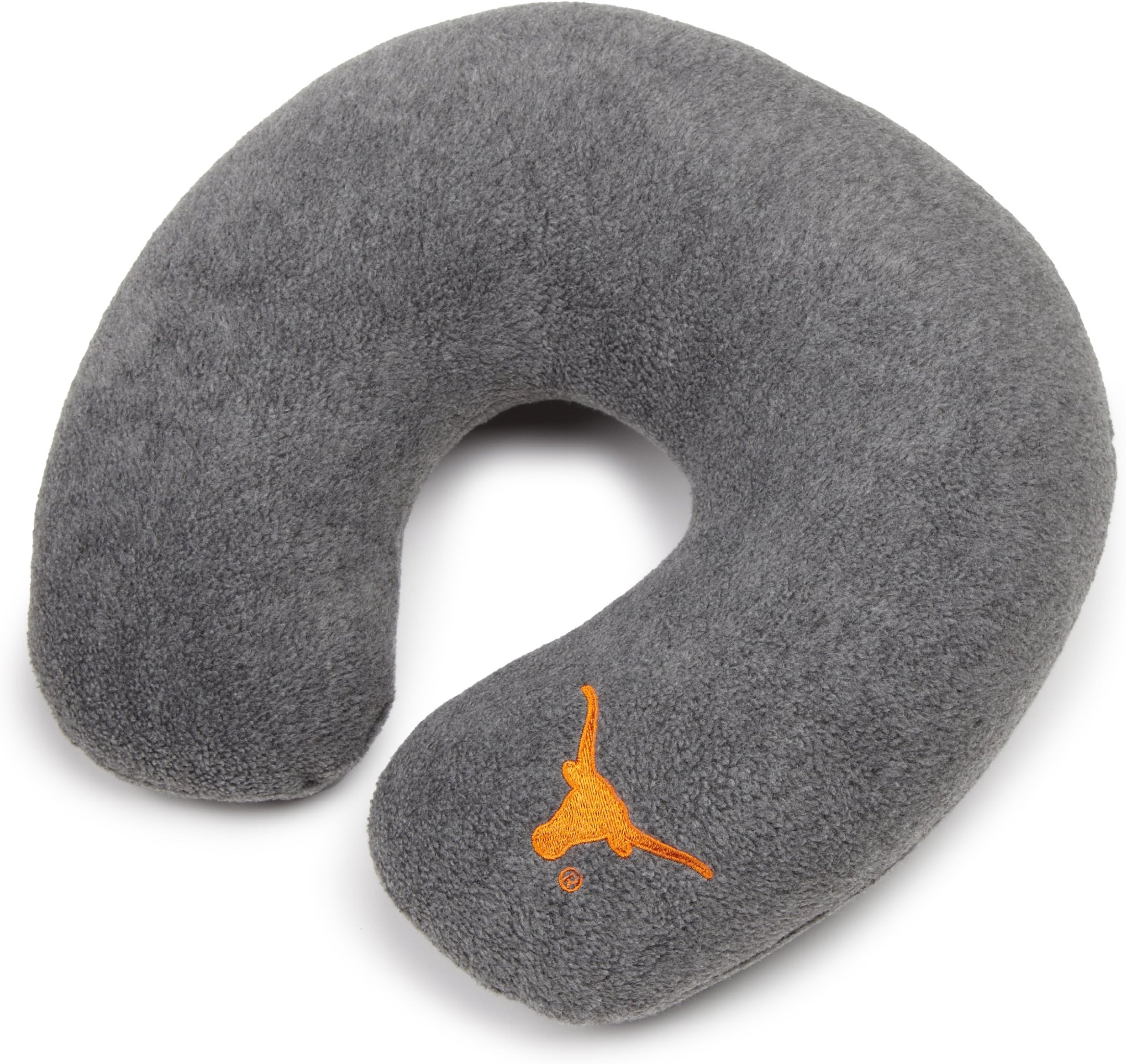NCAA Texas Longhorns Embroidered U-Shaped Fleece Travel Neck Pillow, Charcoal