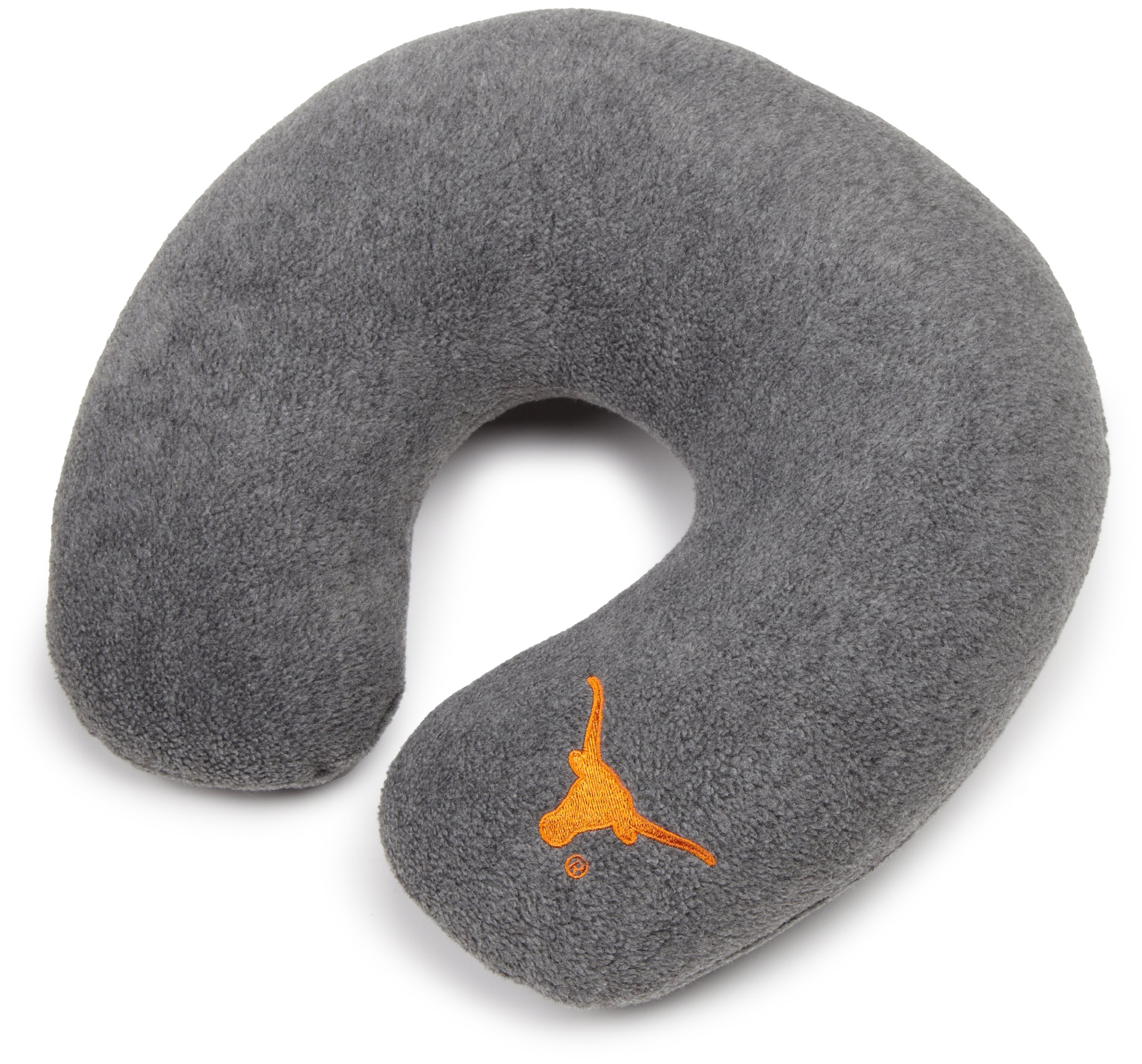NCAA Texas Longhorns Embroidered U-Shaped Fleece Travel Neck Pillow, Charcoal