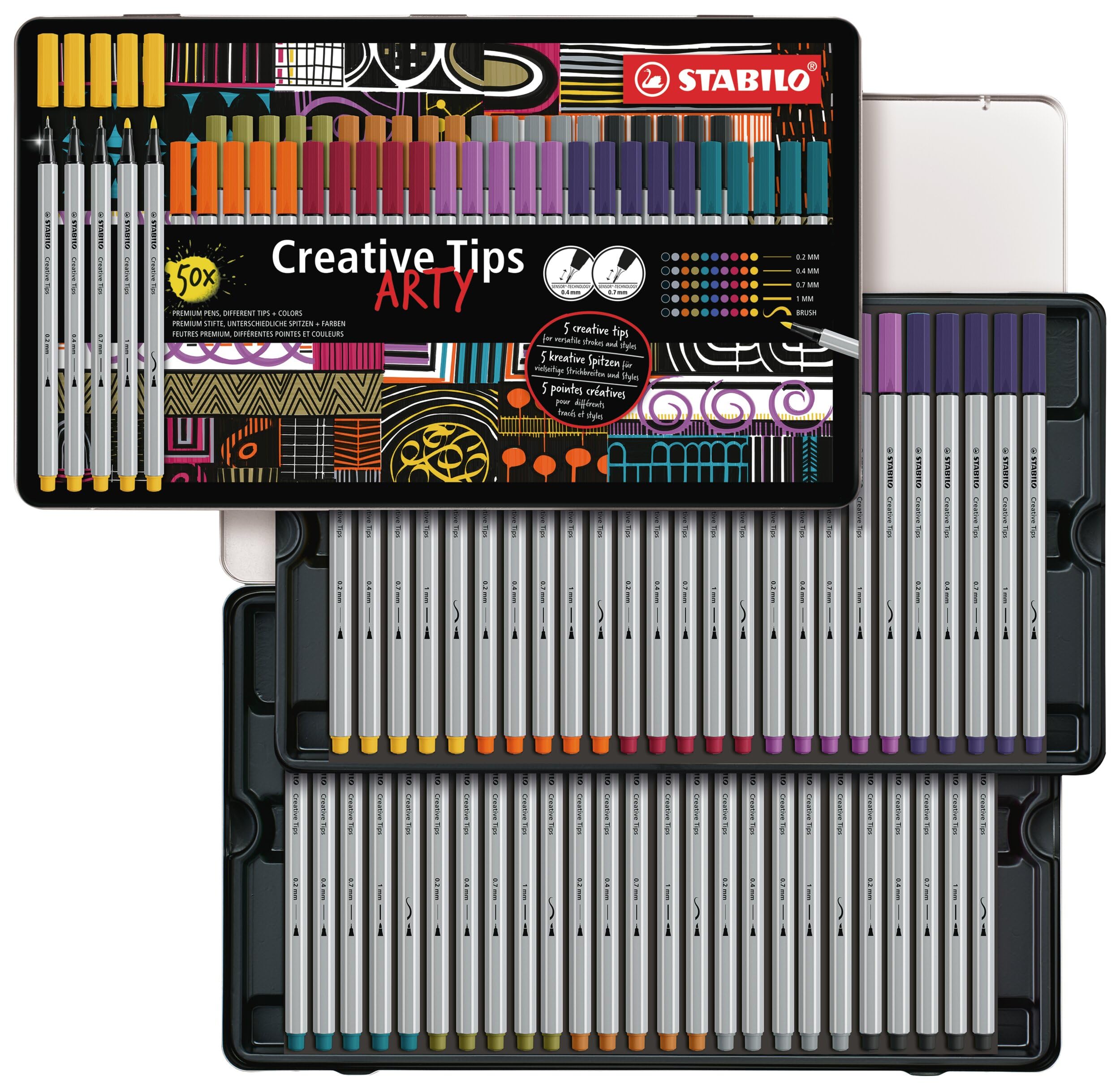 STABILO - Multi-Liner-Set - Creative Tips - ARTY - 50er Metalletui - URBAN