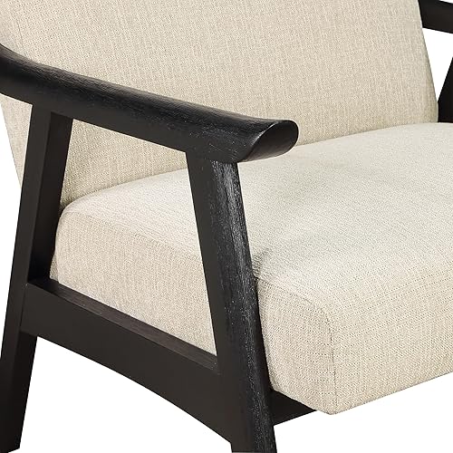 Miniatura 8 de OSP Home Furnishings Weldon Mid-Century - Sillón moderno, tela de lino con marco acabado negro