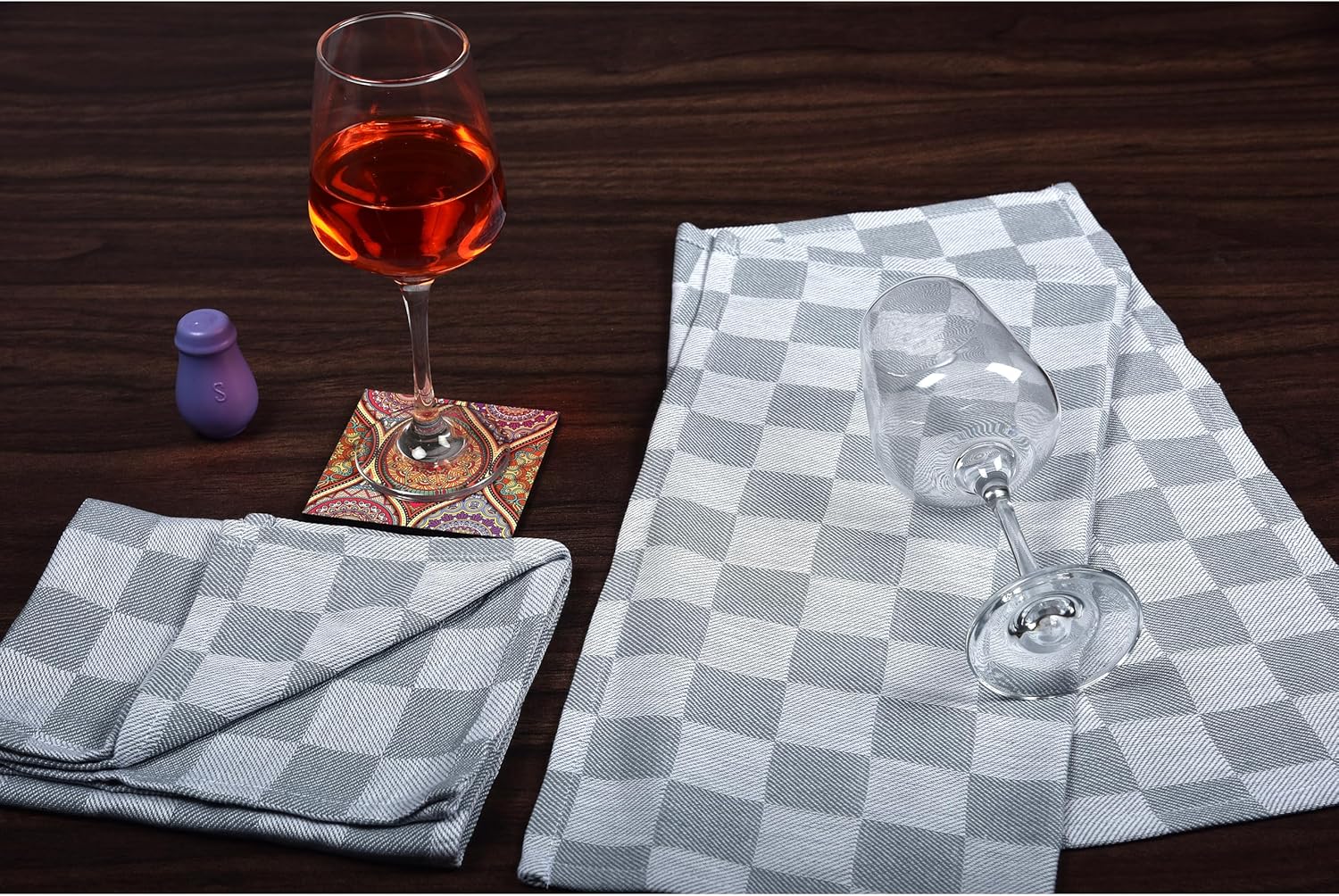 100% Cotton Premium Kitchen Towels - Highly Absorbent, Soft Tea Towels with Hanging Loop - Extra Large Size for Drying and Cleaning - Grey - 18 x 28 Inches, Pack of 8 - Image 3