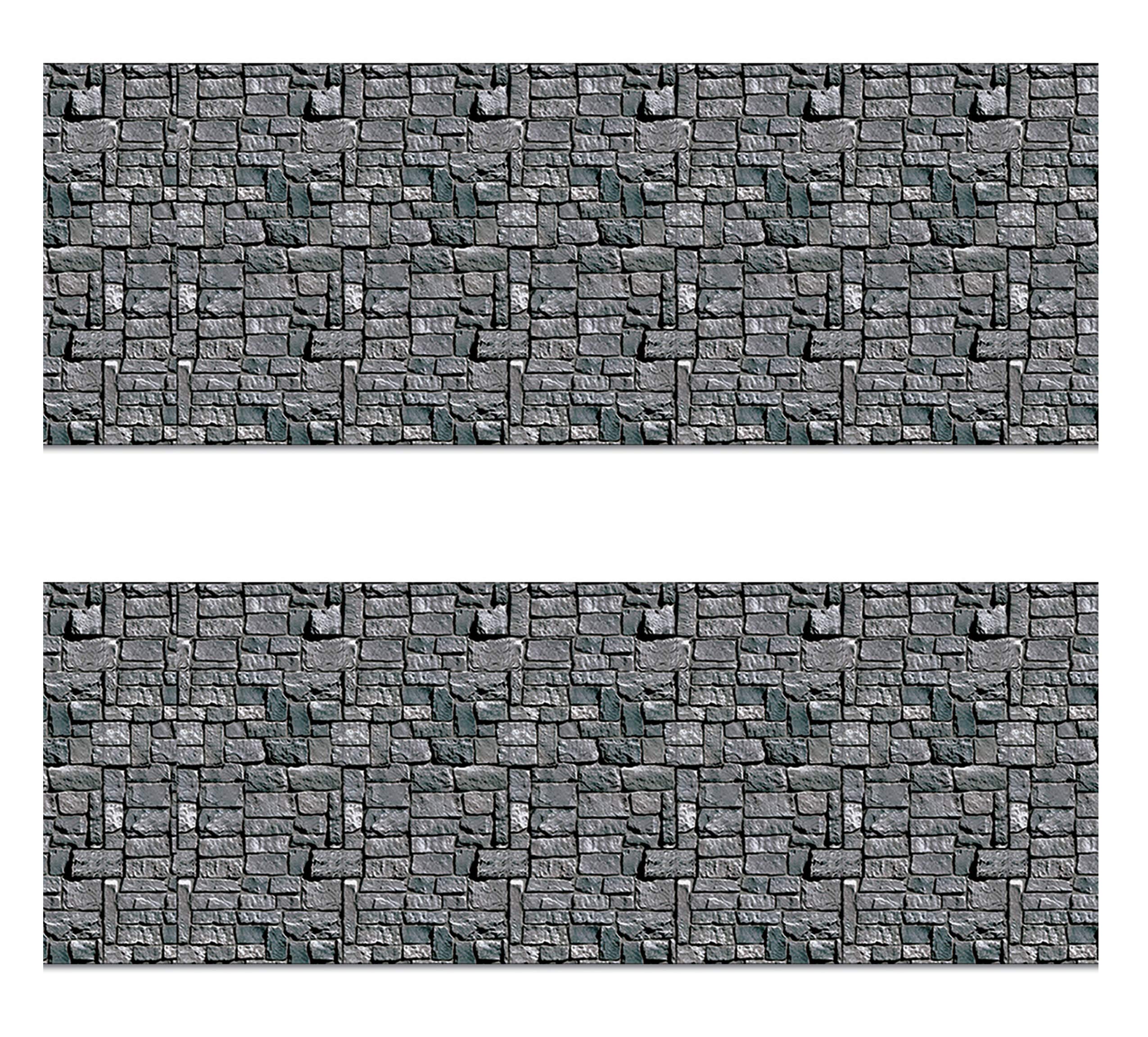 Beistle S00911AZ2 Stone Wall Backdrops 2 Piece, Plastic, Multicolor