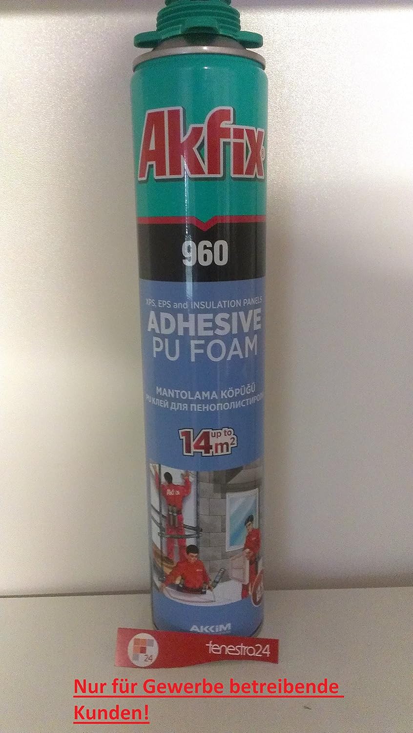 1 x 800 ml B2 Akfix 960 PU WDVS Klebeschaum Perimeterkleber Daemmstoffkleber